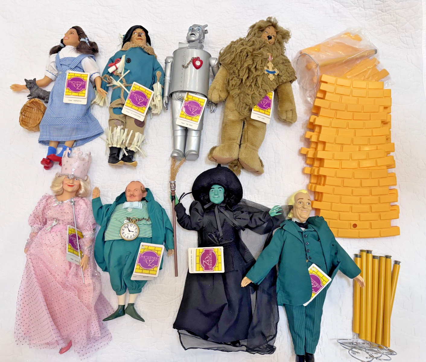 Wizard of Oz Set of 8 Dolls Presents/Hamilton Gifts with Stands & Road 1988-1990