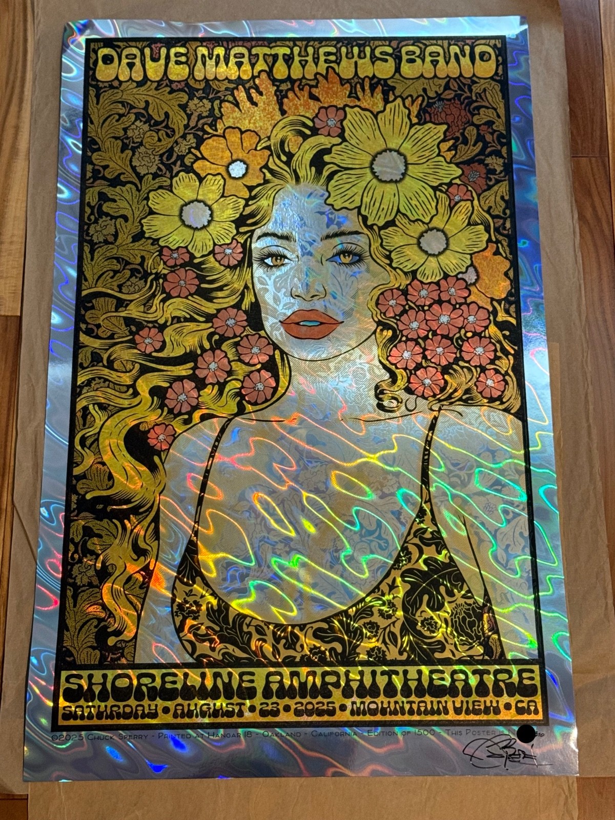 Dave Matthews Chuck Sperry LAVA FOIL Poster 8/23/25 Mountain View CA – #/300