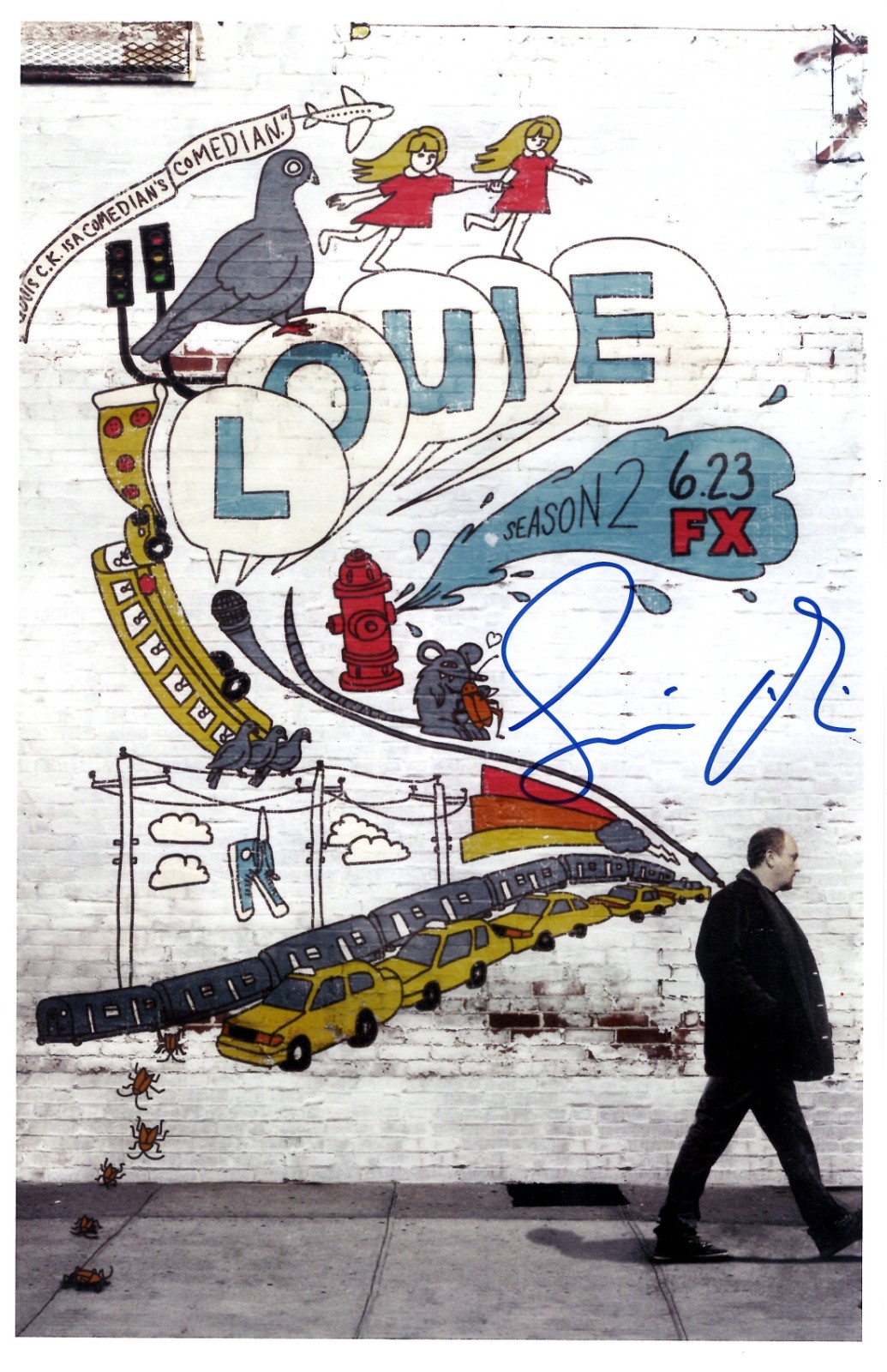 LOUIE-SEASON 2 Signed Poster 11×17 Louis C.K.