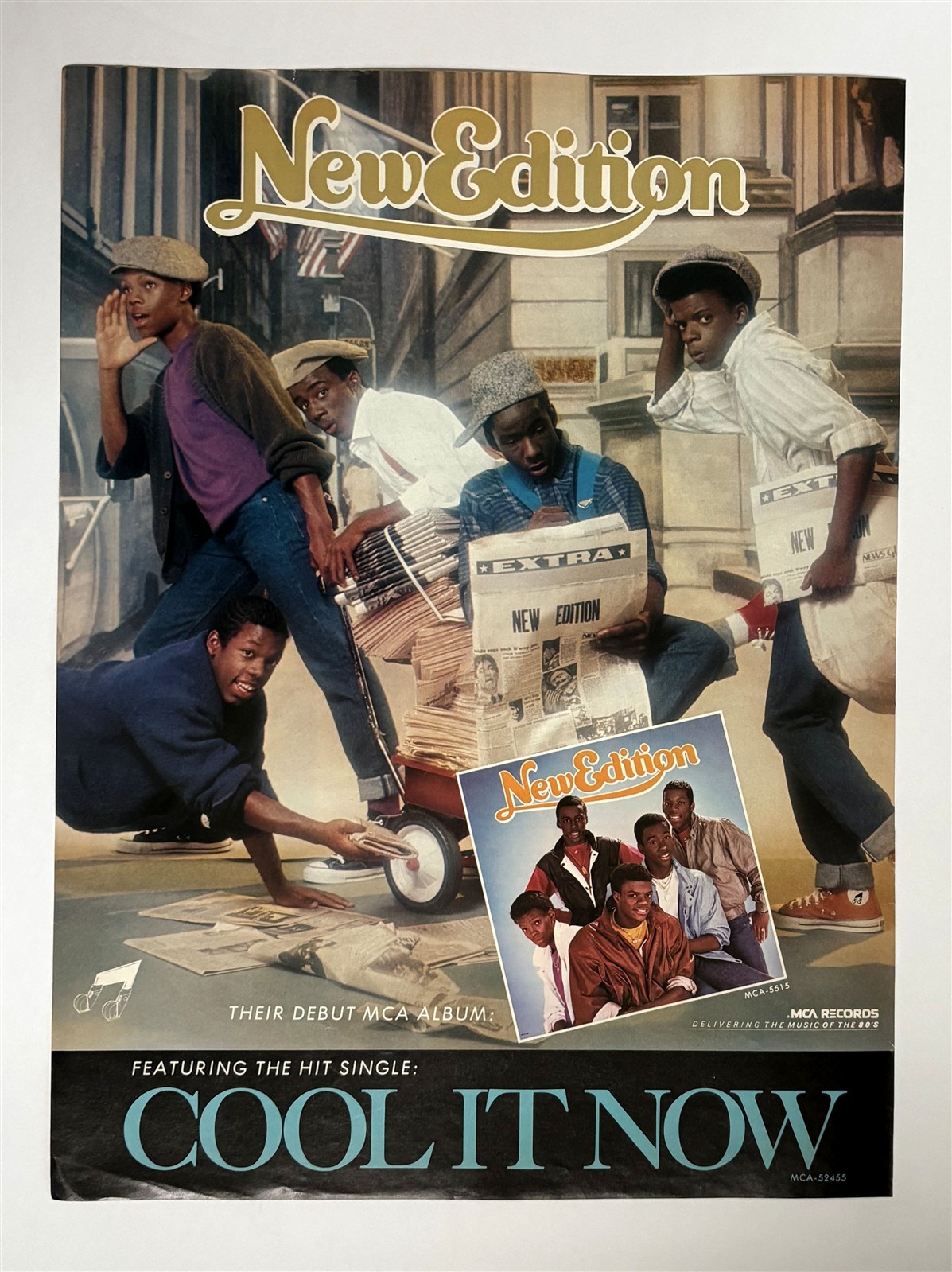 New Edition Debut Album, Cool It Now 1984 Poster-Style Print Ad, Promo Advert