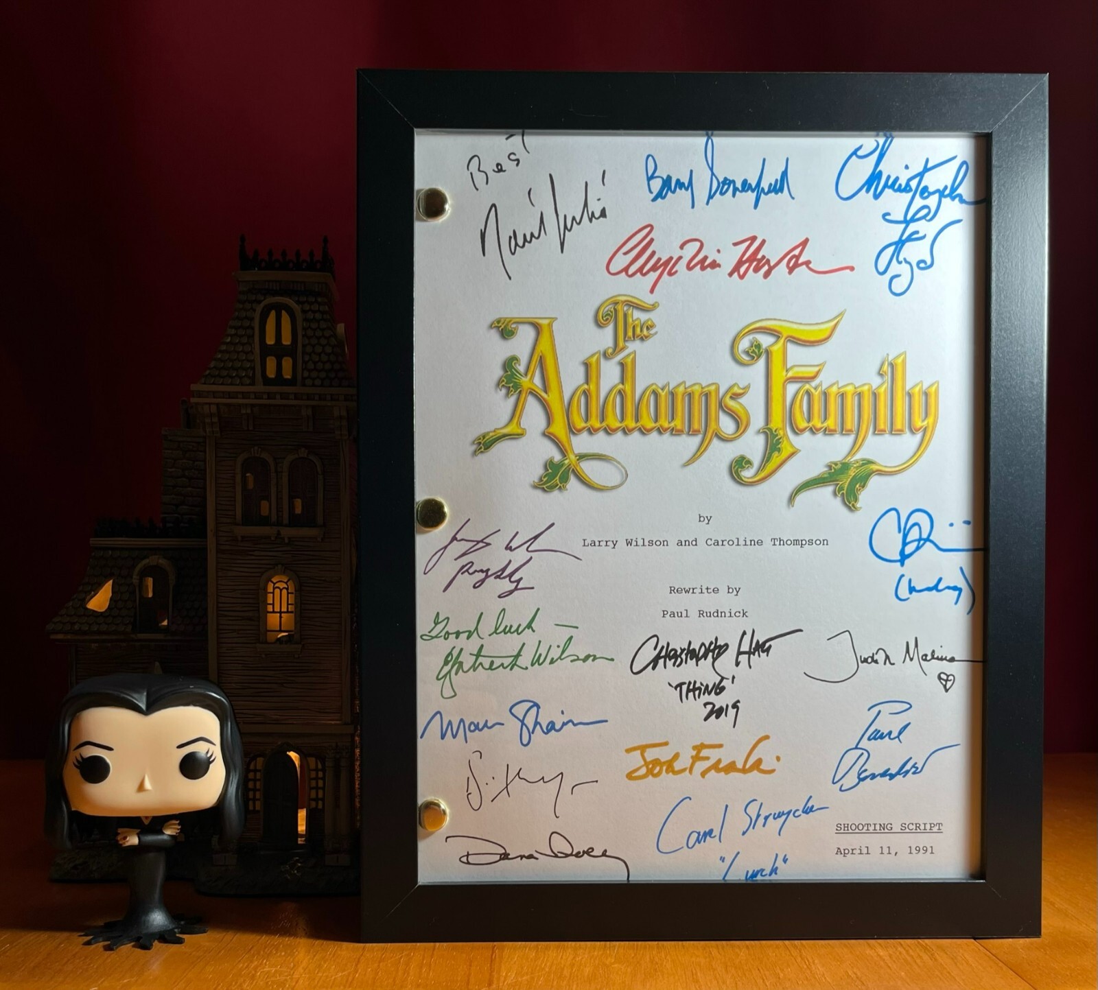 The Addams Family Script Cast-Signed- Autograph Reprints- 1991 Movie
