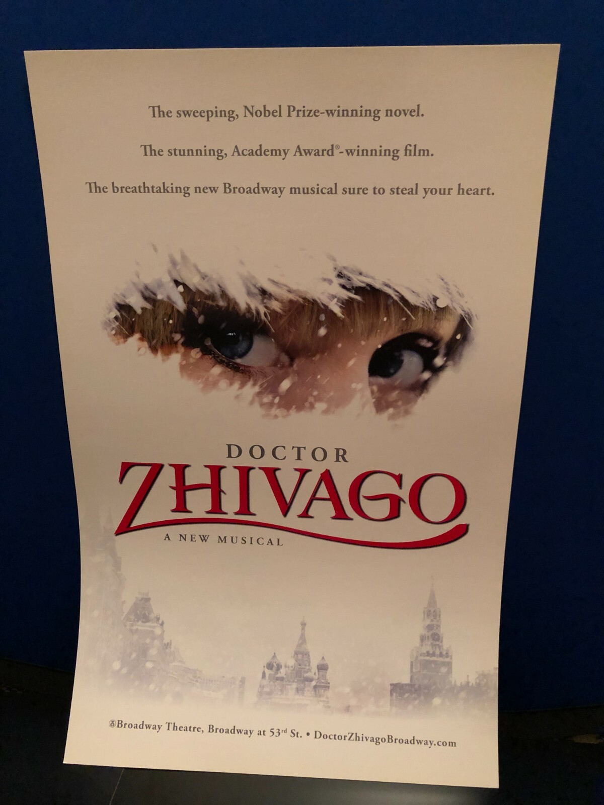 Doctor Zhivago Broadway Musical Window Card Poster 22 in L x 14 in W