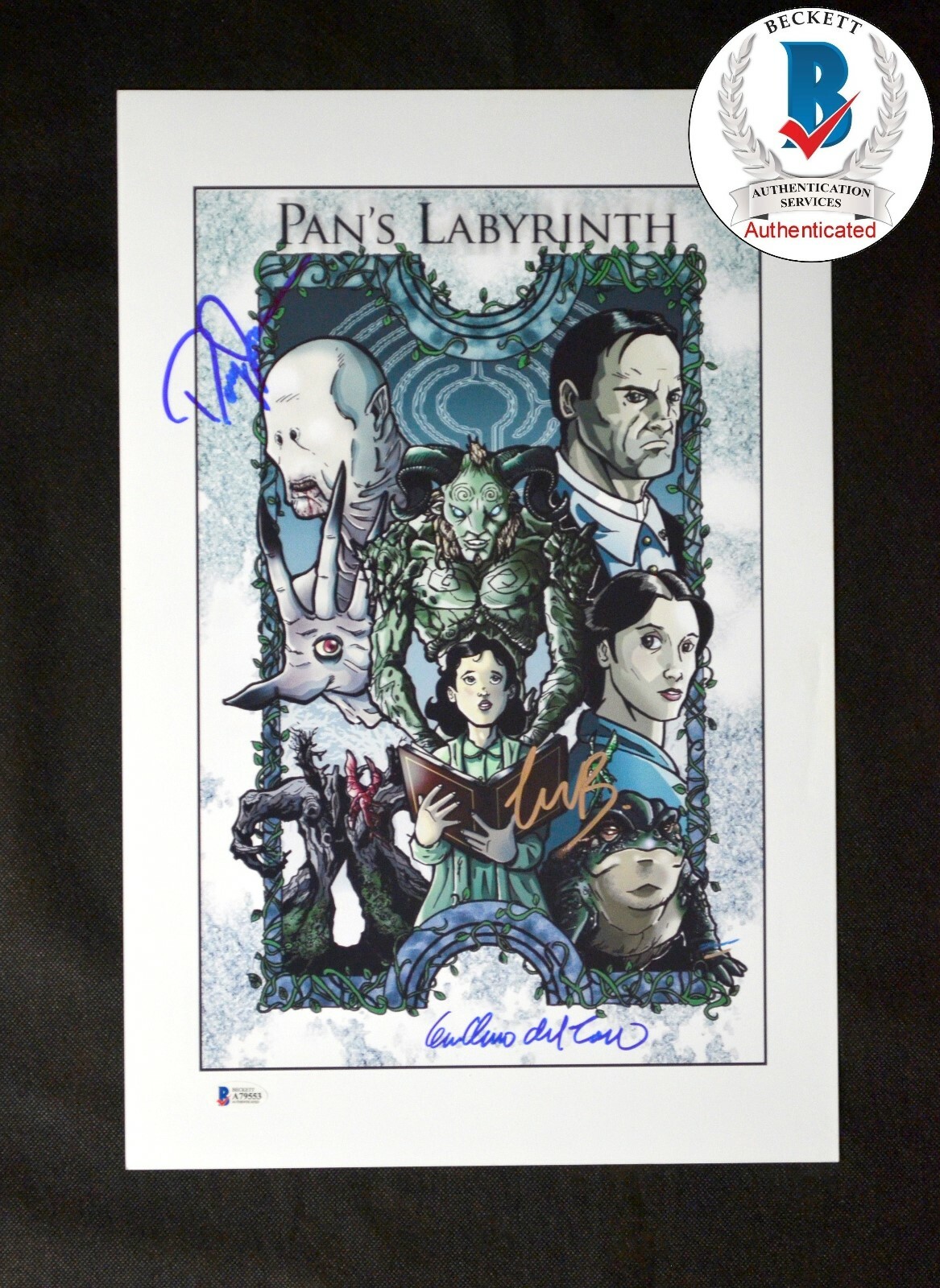 PAN’S LABYRINTH SIGNED 12X18″ PHOTO DEL TORO JONES BAS BECKETT COA AUTH#A79553