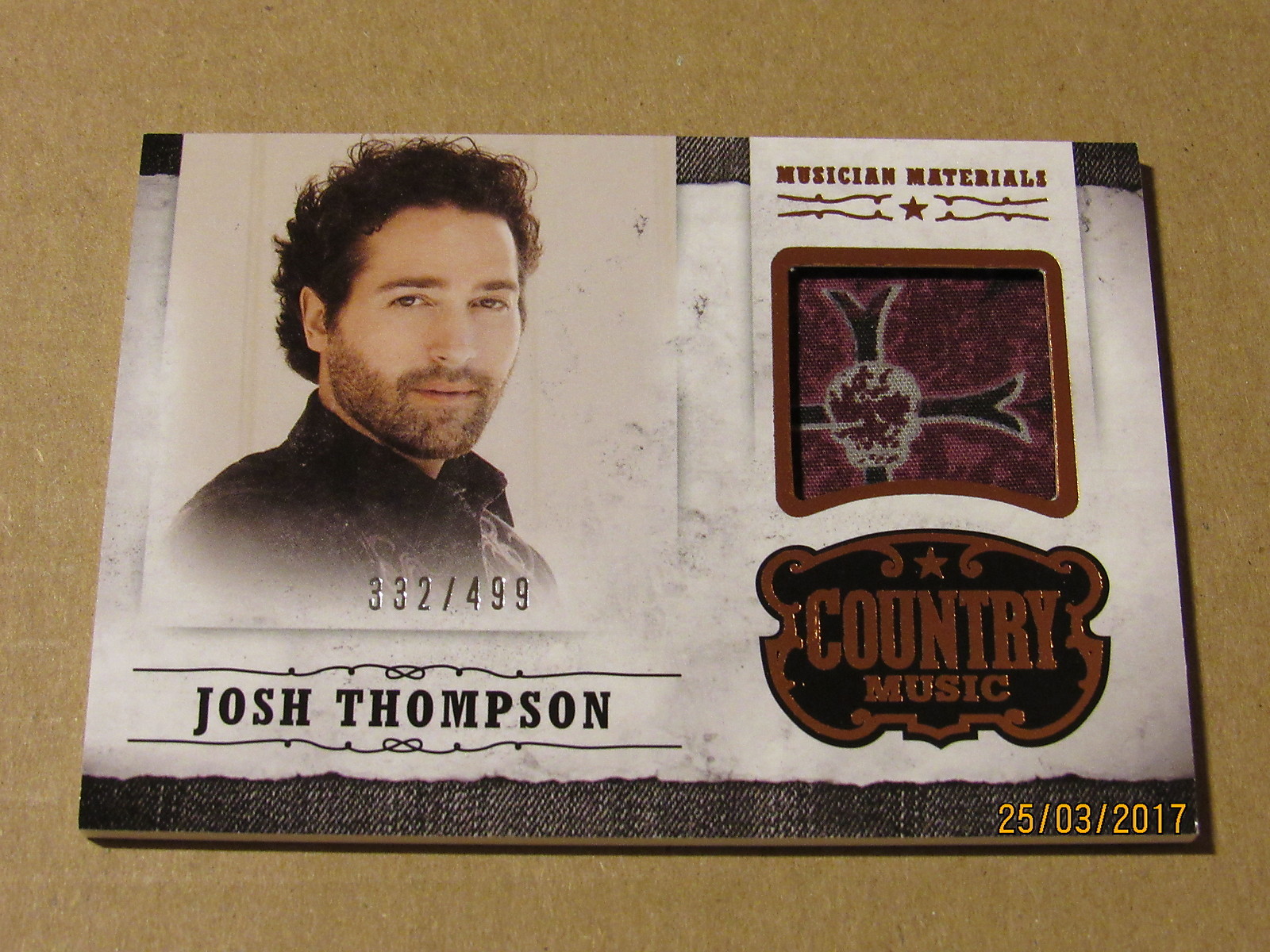 2015 Country Music Musician Materials #4 Chris Thompson SN 332/499