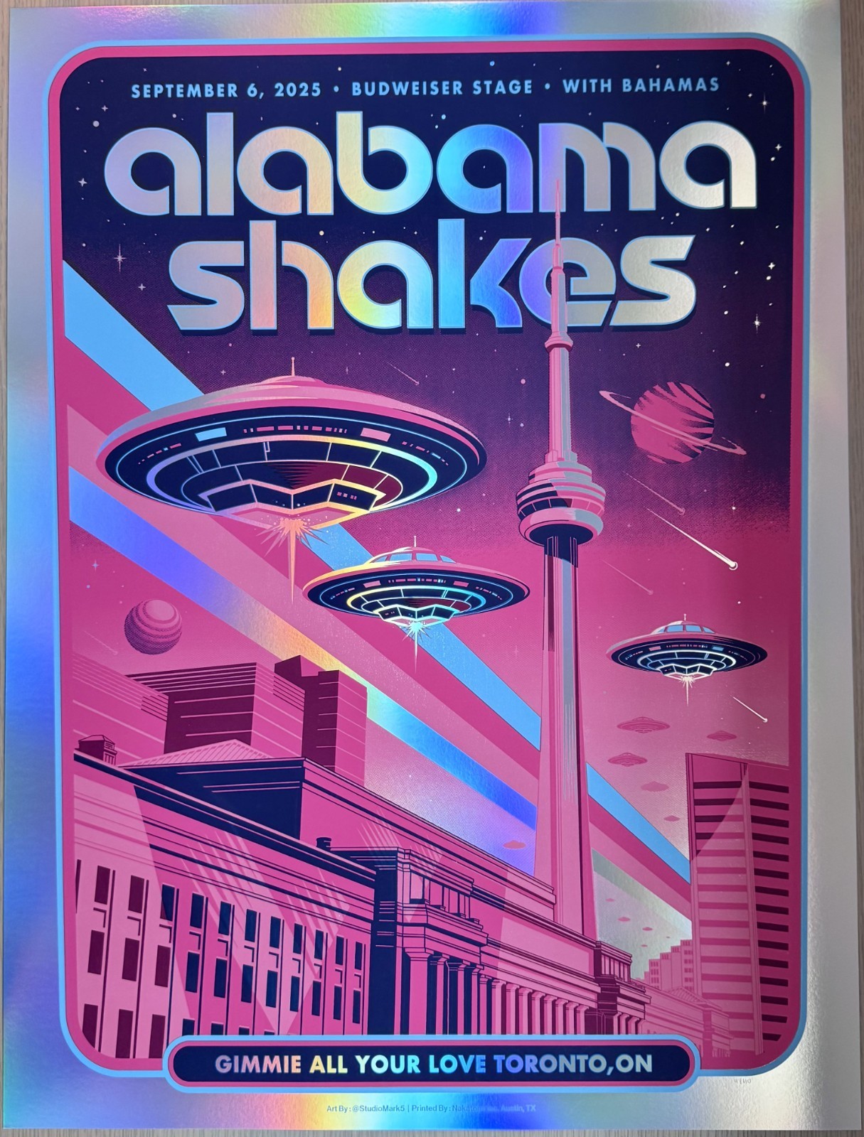 2025 Alabama Shakes Poster – Mark 5 – AP FOIL Variant – Toronto ON – 18×24