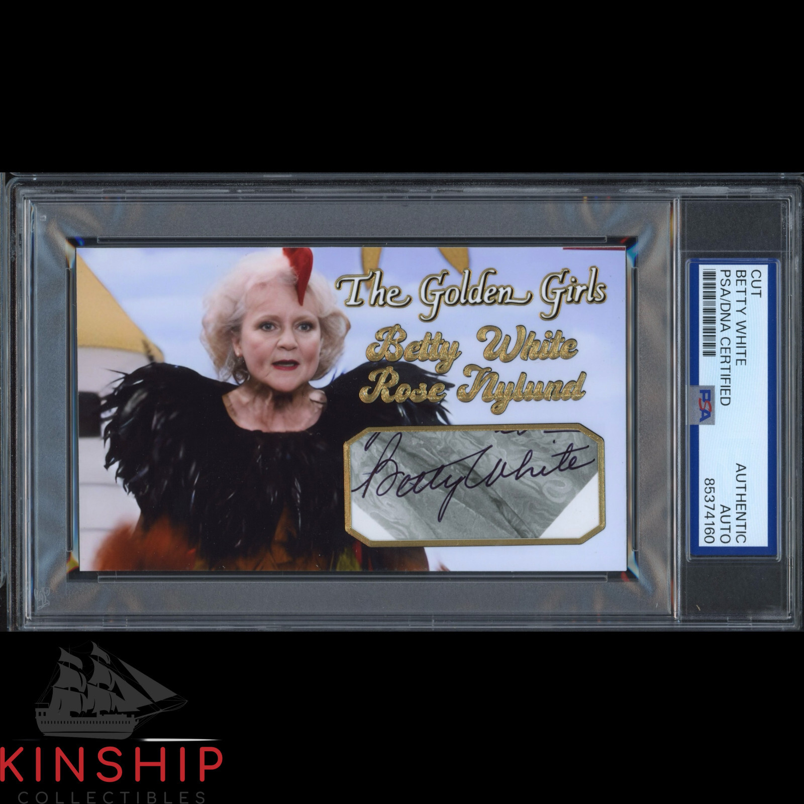 Betty White signed Cut 3×5 Custom Card PSA DNA Slab Actress Auto C3975