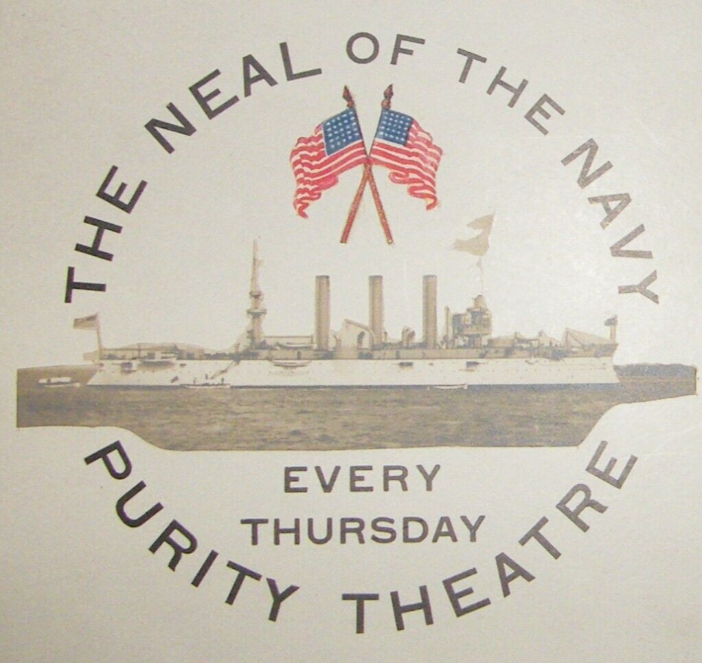 1915 Antique WW1 NEAL OF NAVY Movie Poster Sign Military Warship Purity Theatre