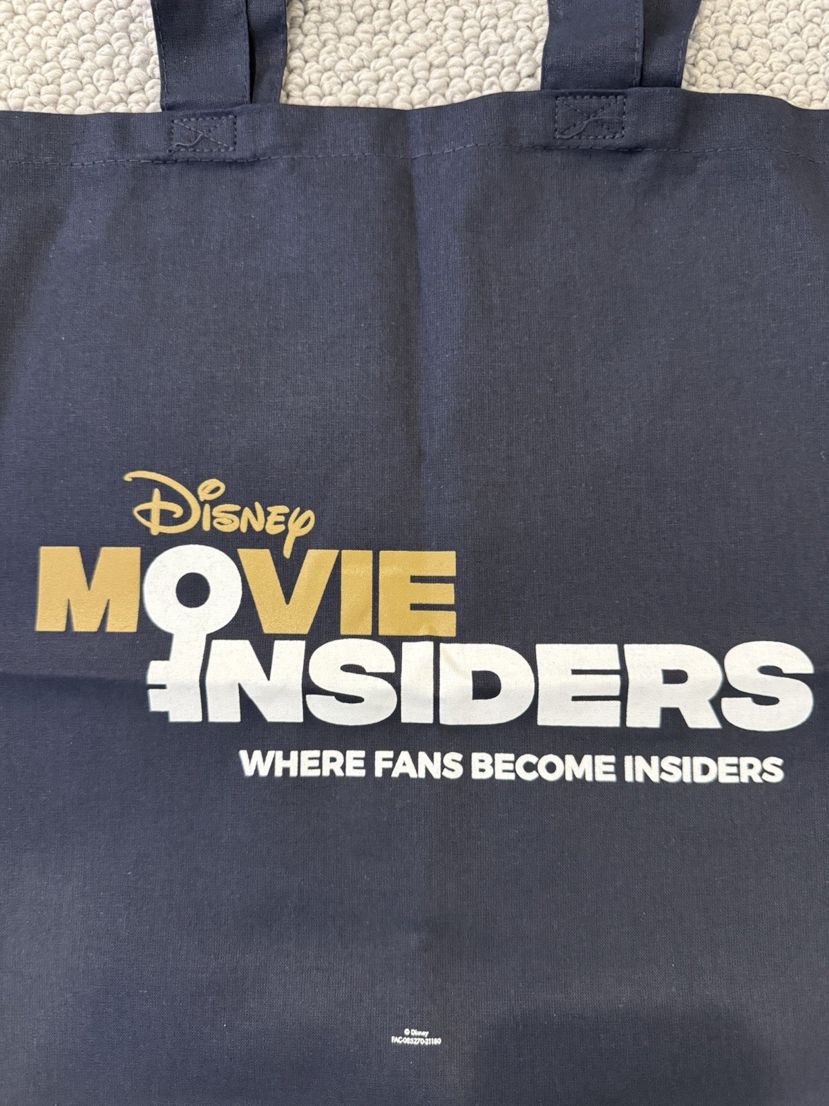 Exclusive DISNEY MOVIE INSDIERS Blue Canvas Tote Bag! VERY RARE! BRAND NEW!