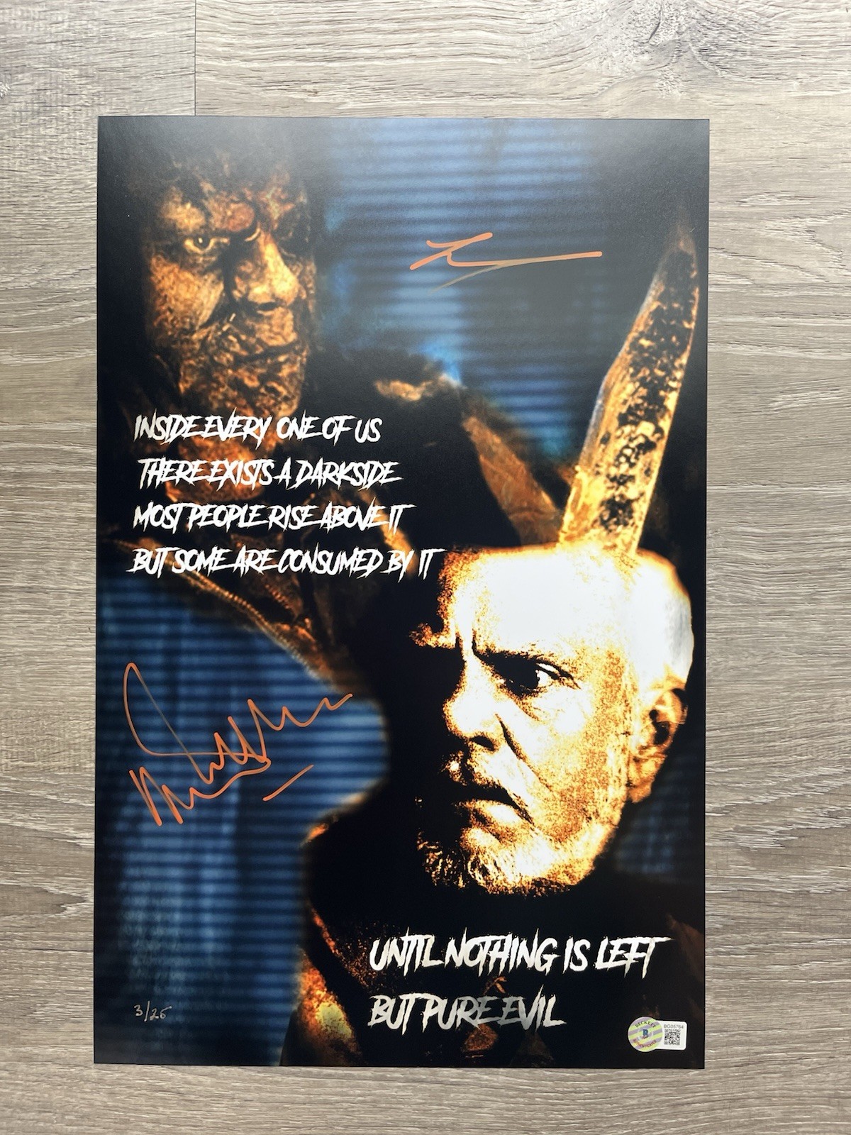 Malcolm McDowell Tyler Mane Signed Halloween 11×17 Photo Beckett COA Horror