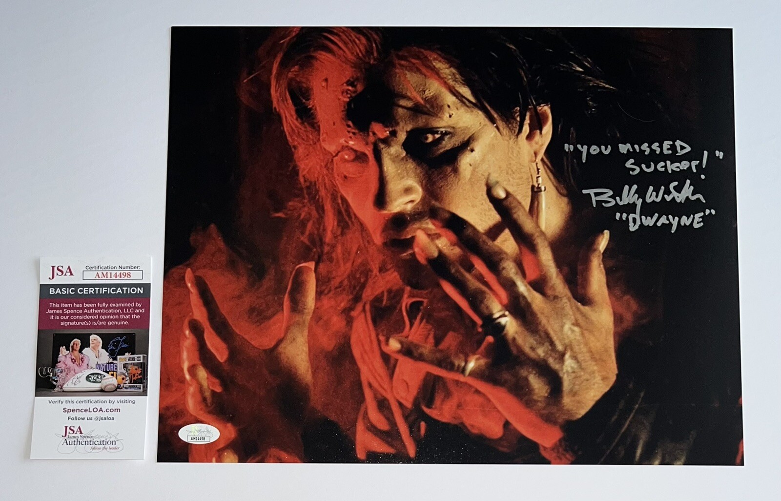 BILLY WIRTH HAND SIGNED AUTOGRAPH 11X14 LOST BOYS DWAYNE PHOTO JSA COA W/ QUOTE