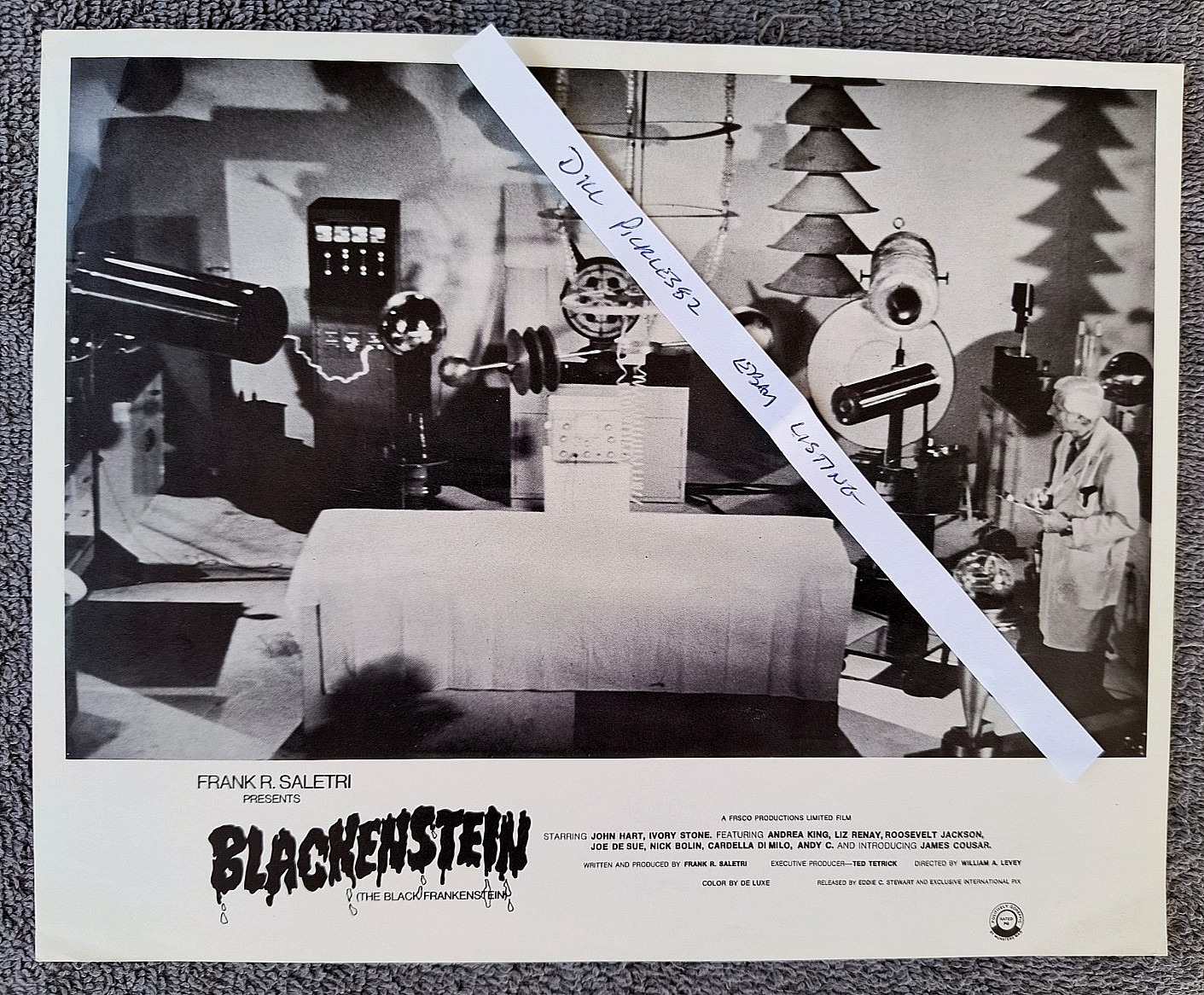 Blackenstein ORIGINAL 8×10 B&W Still Photo BLAXPLOITATION HORROR John Hart 1973