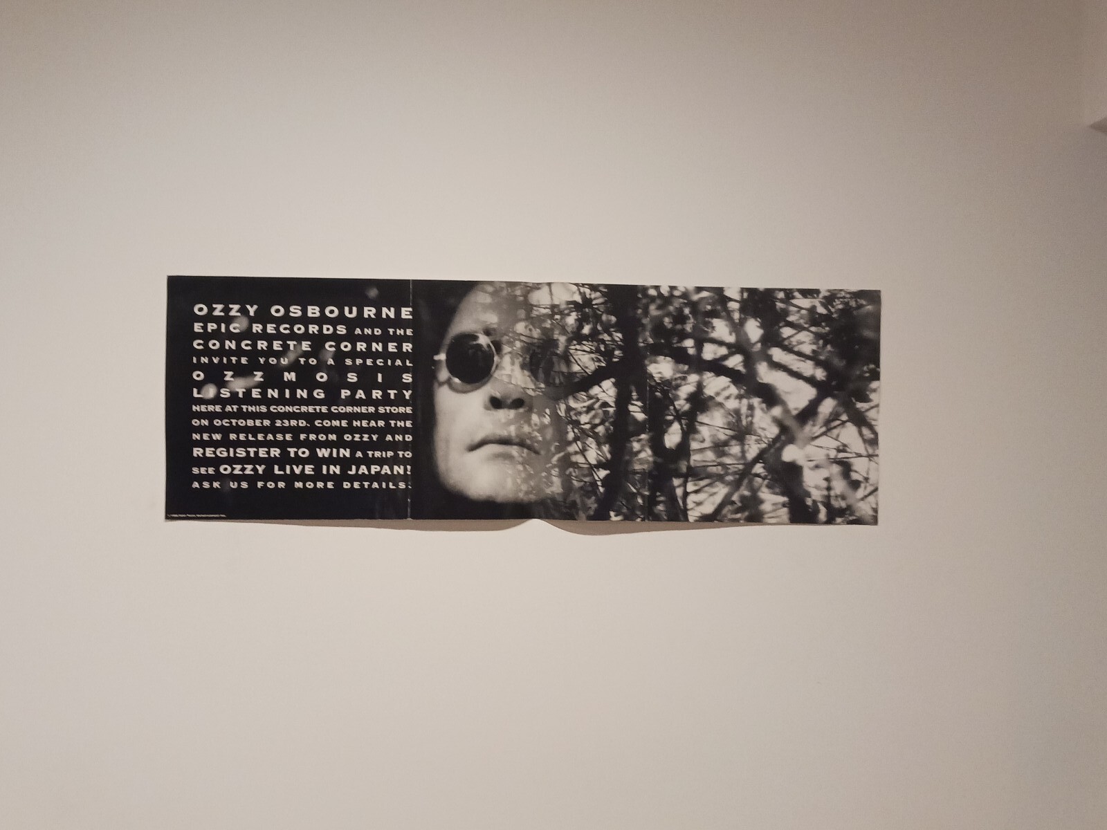 Ozzy Osbourne Promotional Poster 1995 Sony Epic Records ozzy live in Japan