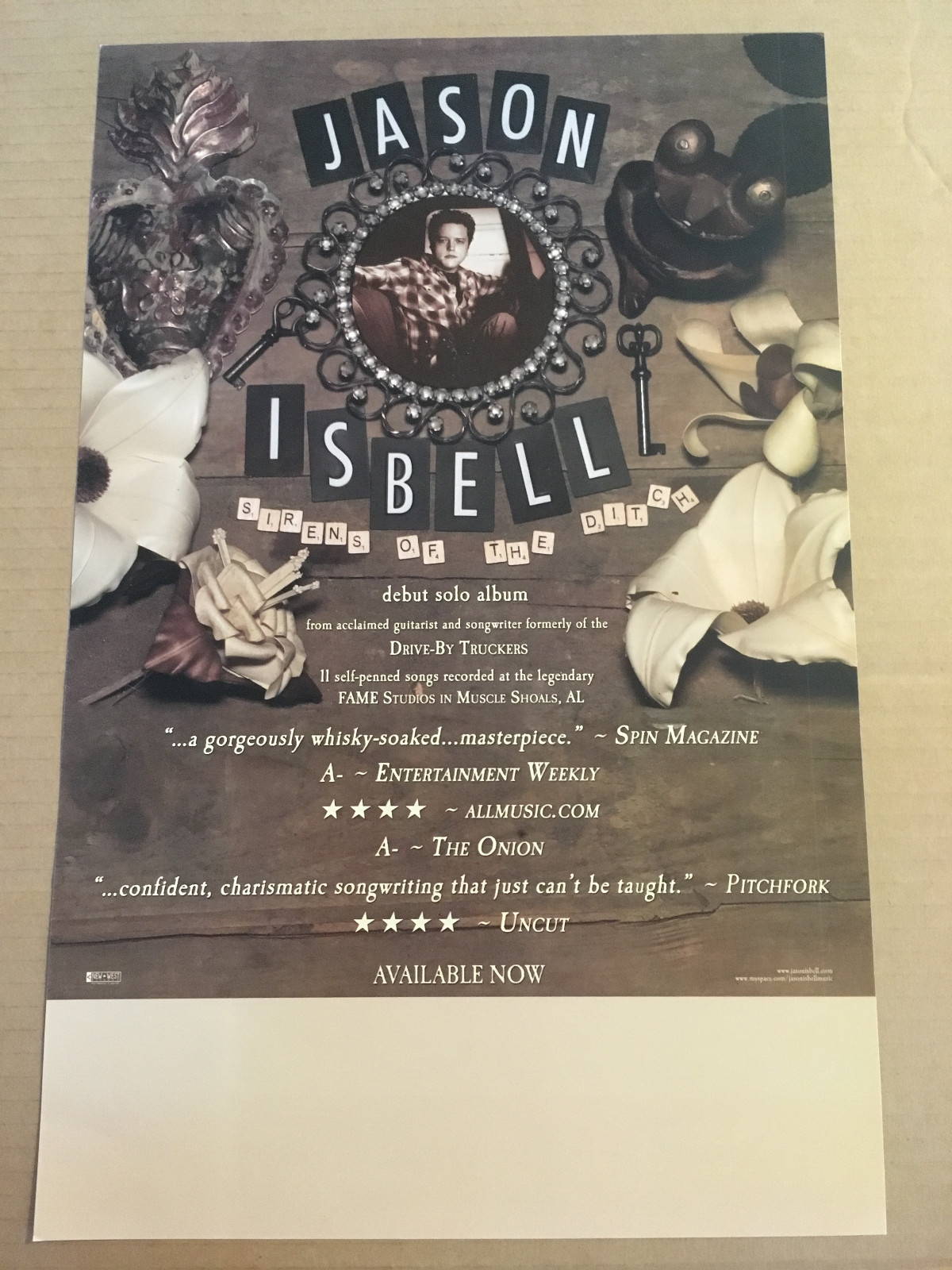 Drive By Truckers JASON ISBELL Rare 2007 PROMO POSTER for Sirens CD USA MINT