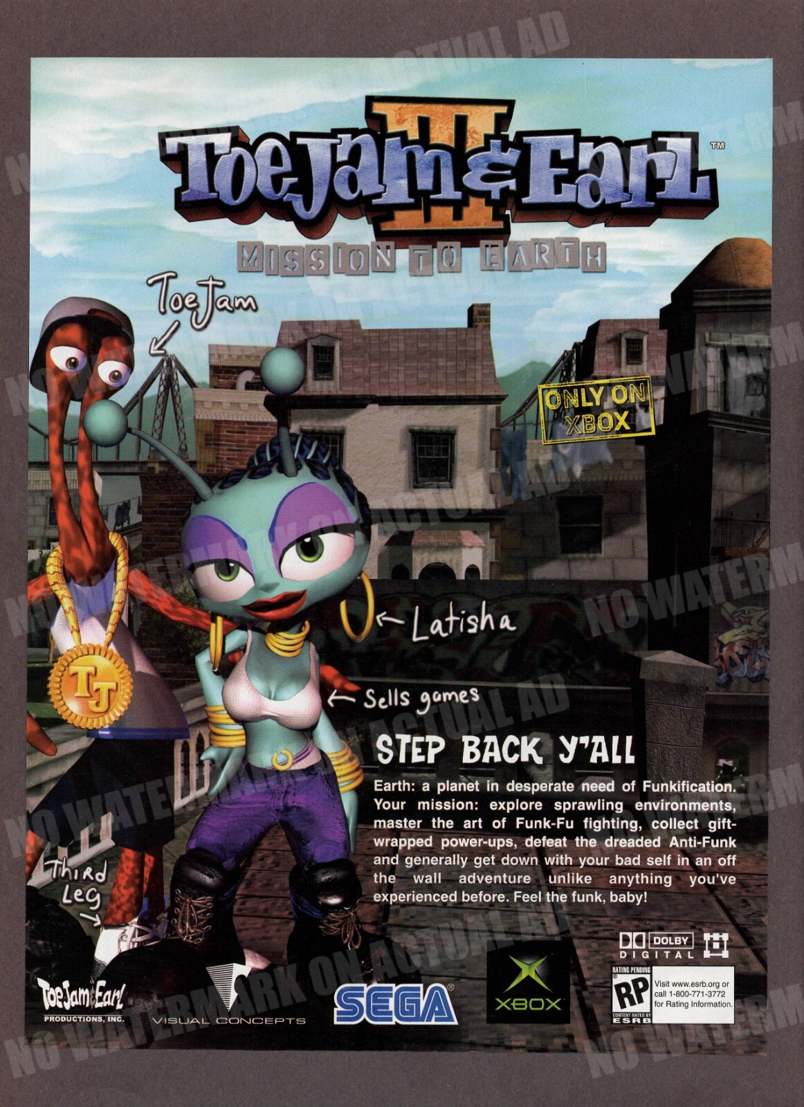 Toejam & and Earl III 3: Mission to Earth Sega Print Magazine AD Game ADVERT