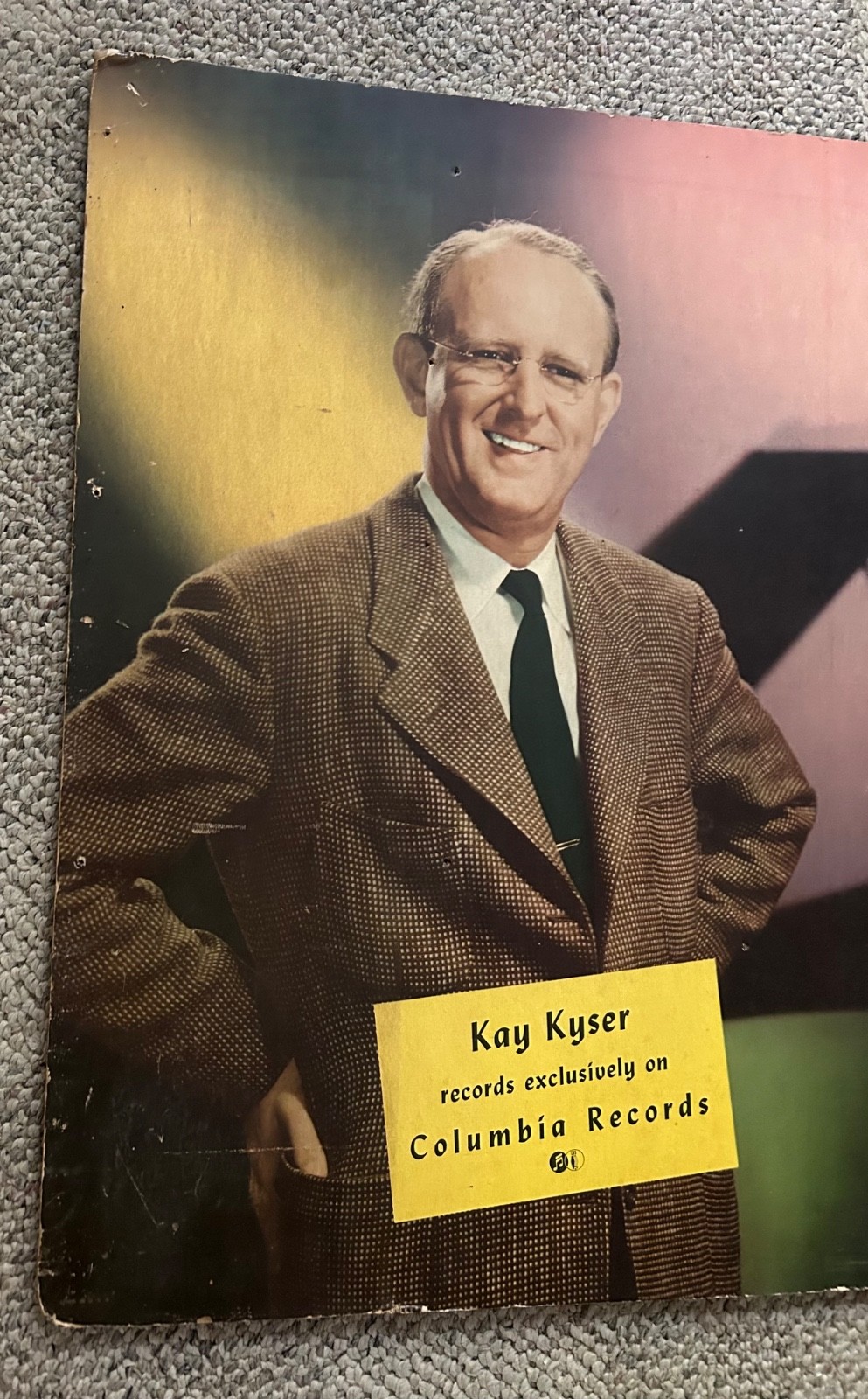 COLUMBIA RECORDS STORE DISPLAY SIGN KAY KYSER C. 1940S 16 X 22 INCHES