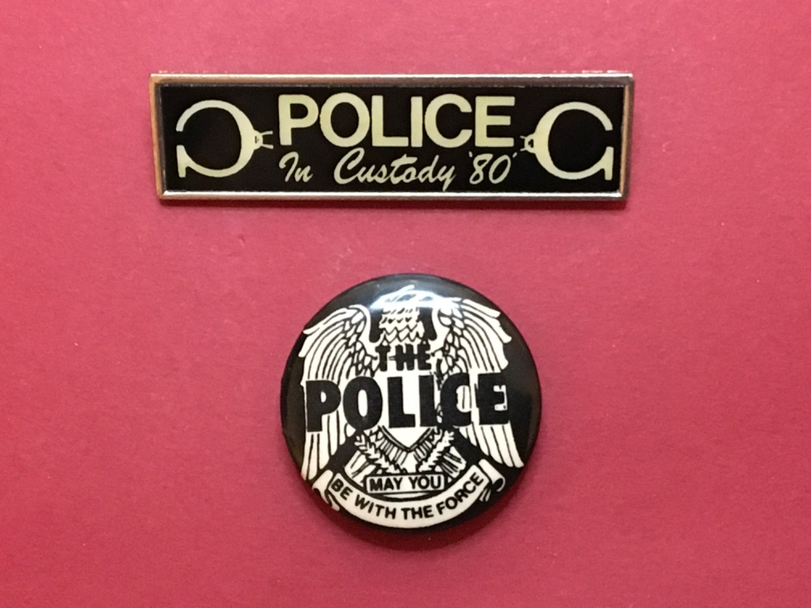 The Police In Custody ‘80 Vintage Rectangular Pin, Pinback and Button