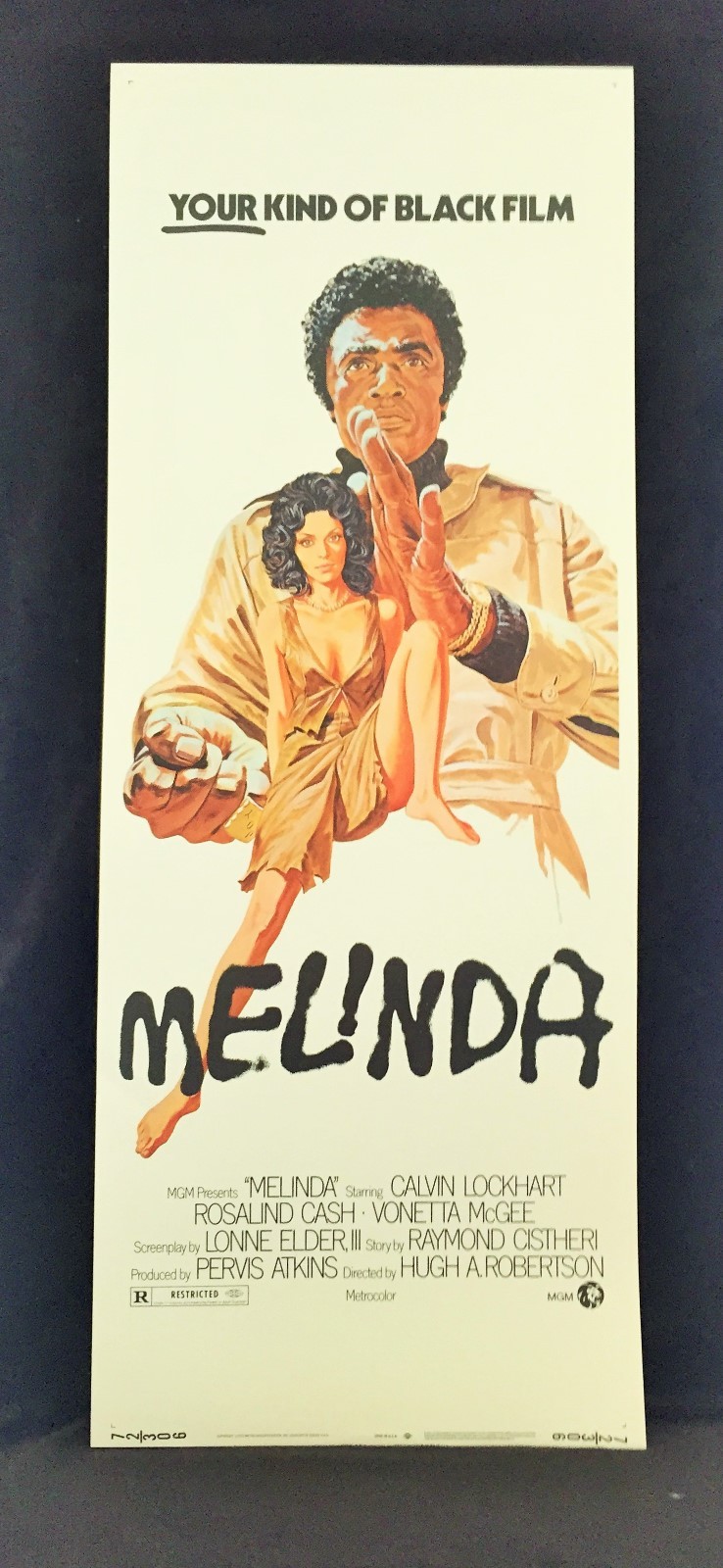 Original 1972 MELINDA Movie Poster 14 x 36 ** BLAXPLOITATION **