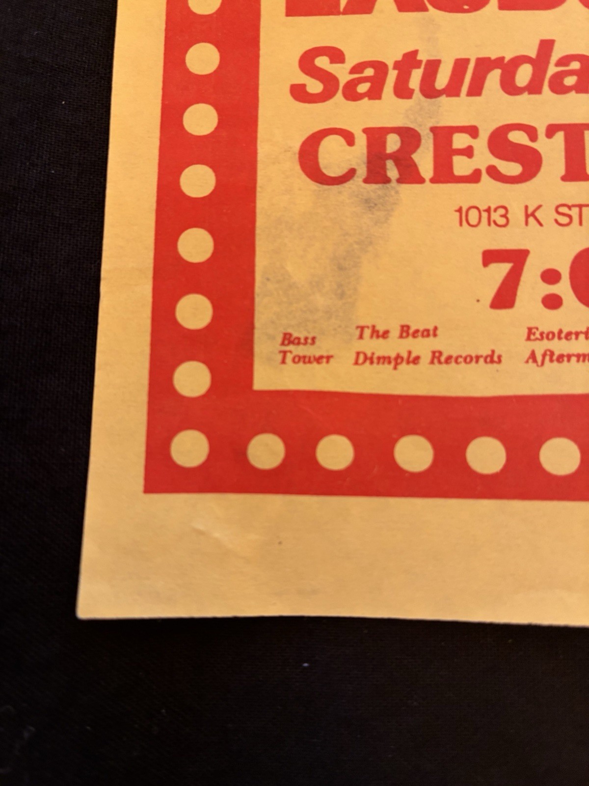 Vtg. Venom, Slayer & Exodus Flyer- Crest Theater 1985- 8.5 X 5.5