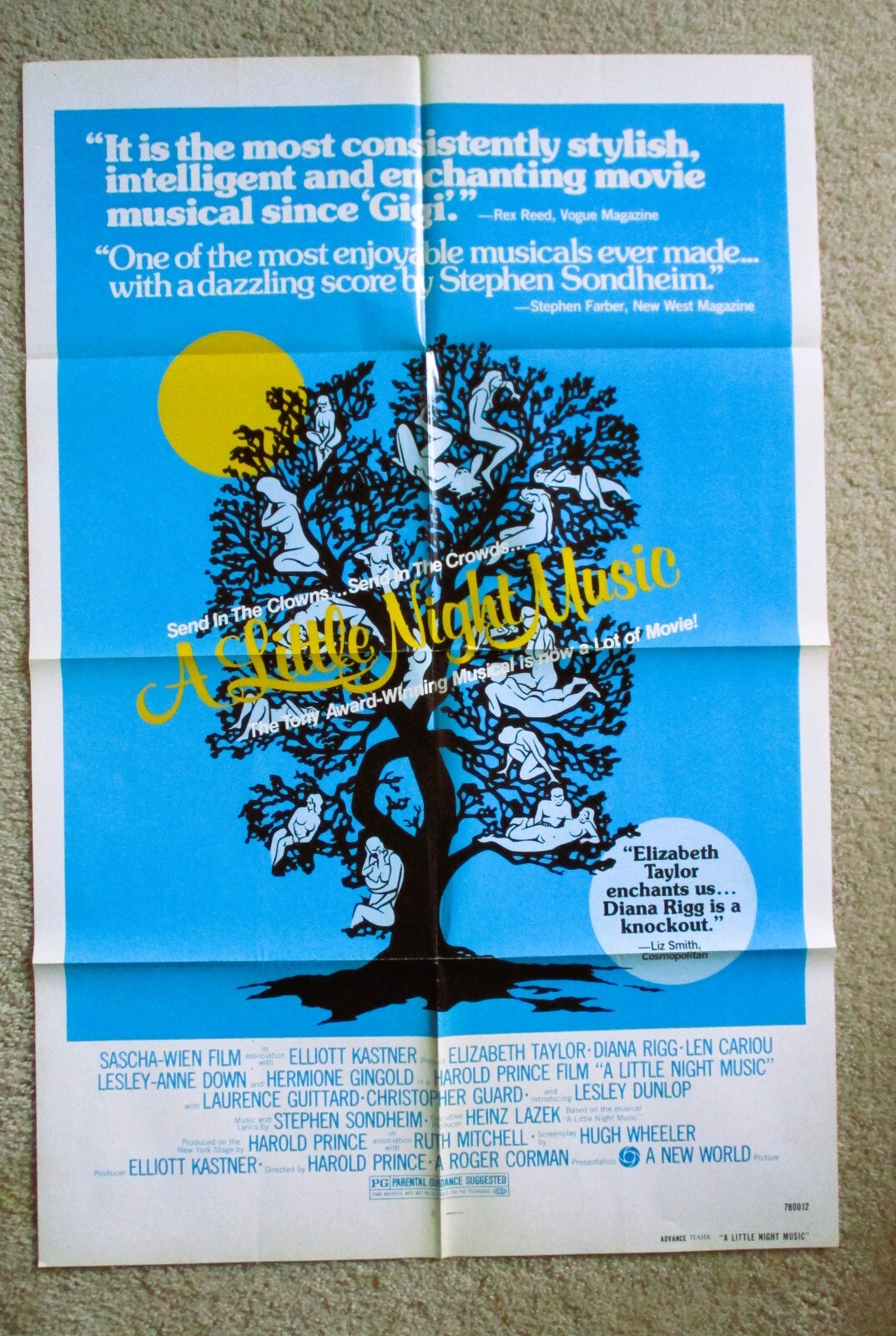 LITTLE NIGHT MUSIC ORIGINAL 1978 ADV/TSR 1SHT MOVIE POSTER FLD LIZ TAYLOR EX