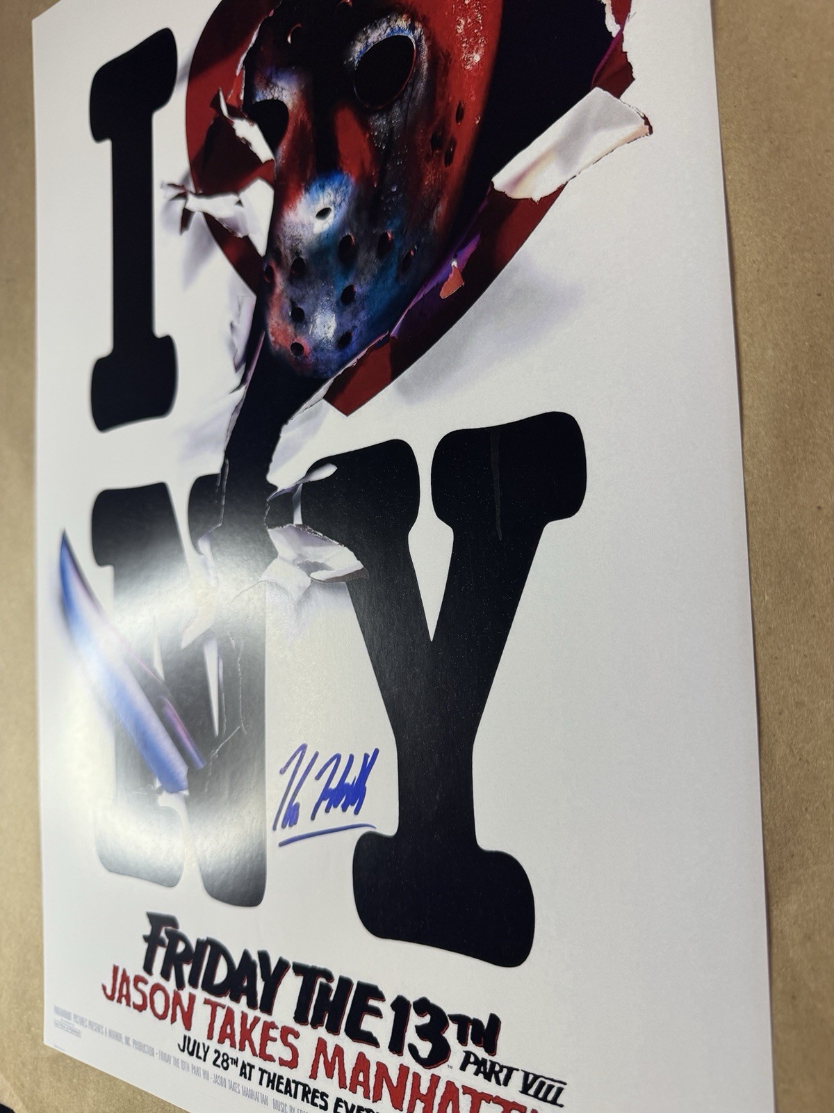 Signed Kane Hodder Autographed Friday The 13th VIII New York 11×17 Photo BAS COA