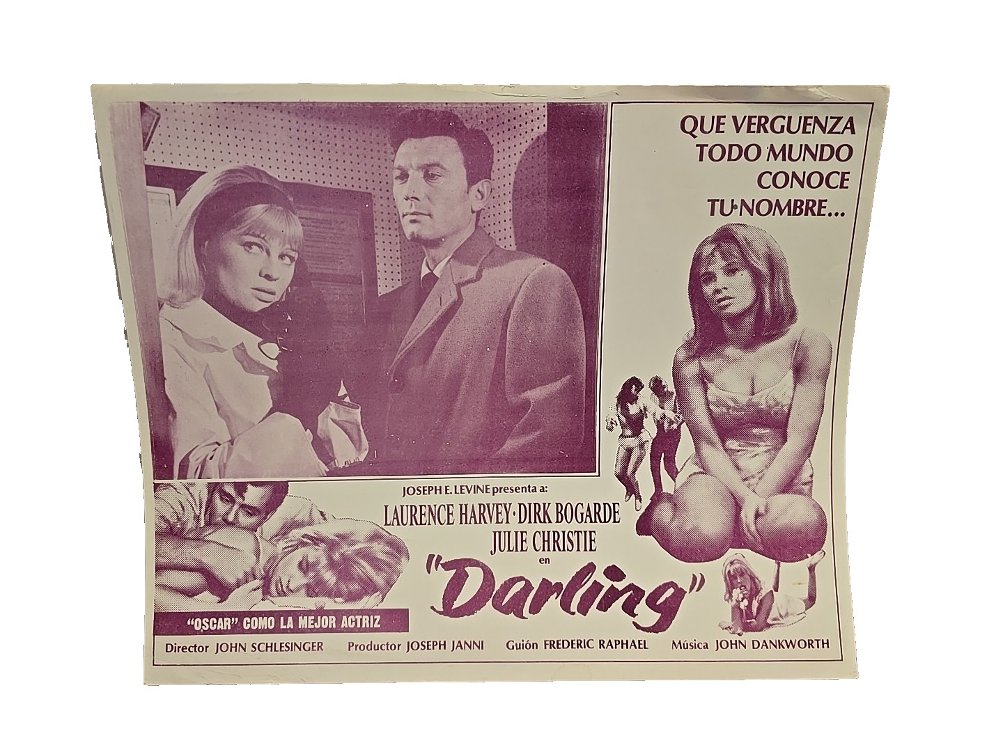 1965 Darling 11×13.5″ Movie Lobby Card Poster Julie Christie Dirk Bogarde