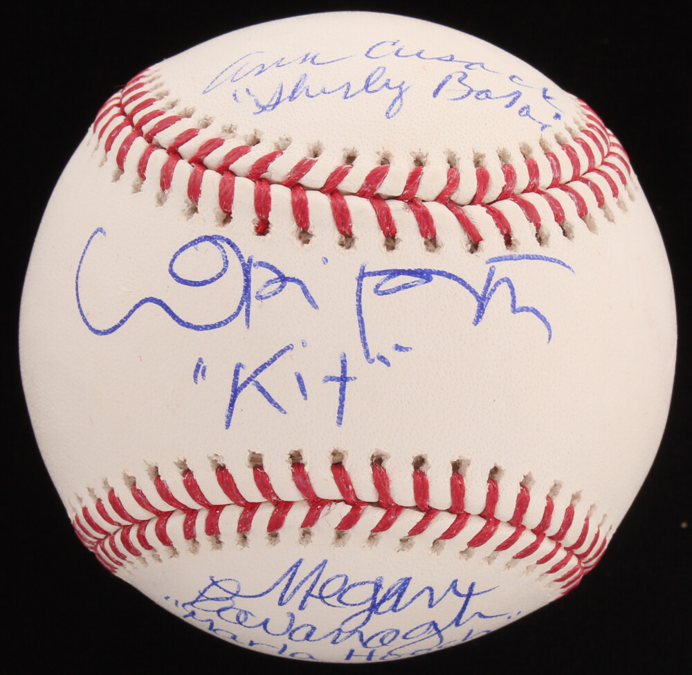 A LEAGUE OF THEIR OWN SIGNED BASEBALL – Lori Petty, Megan Cavanagh, Ann Cusack!