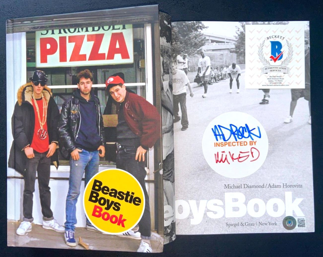 BEASTIE BOYS SIGNED HARDCOVER BOOK ADAM HOROVITZ AD ROCK MIKE D DIAMOND BAS