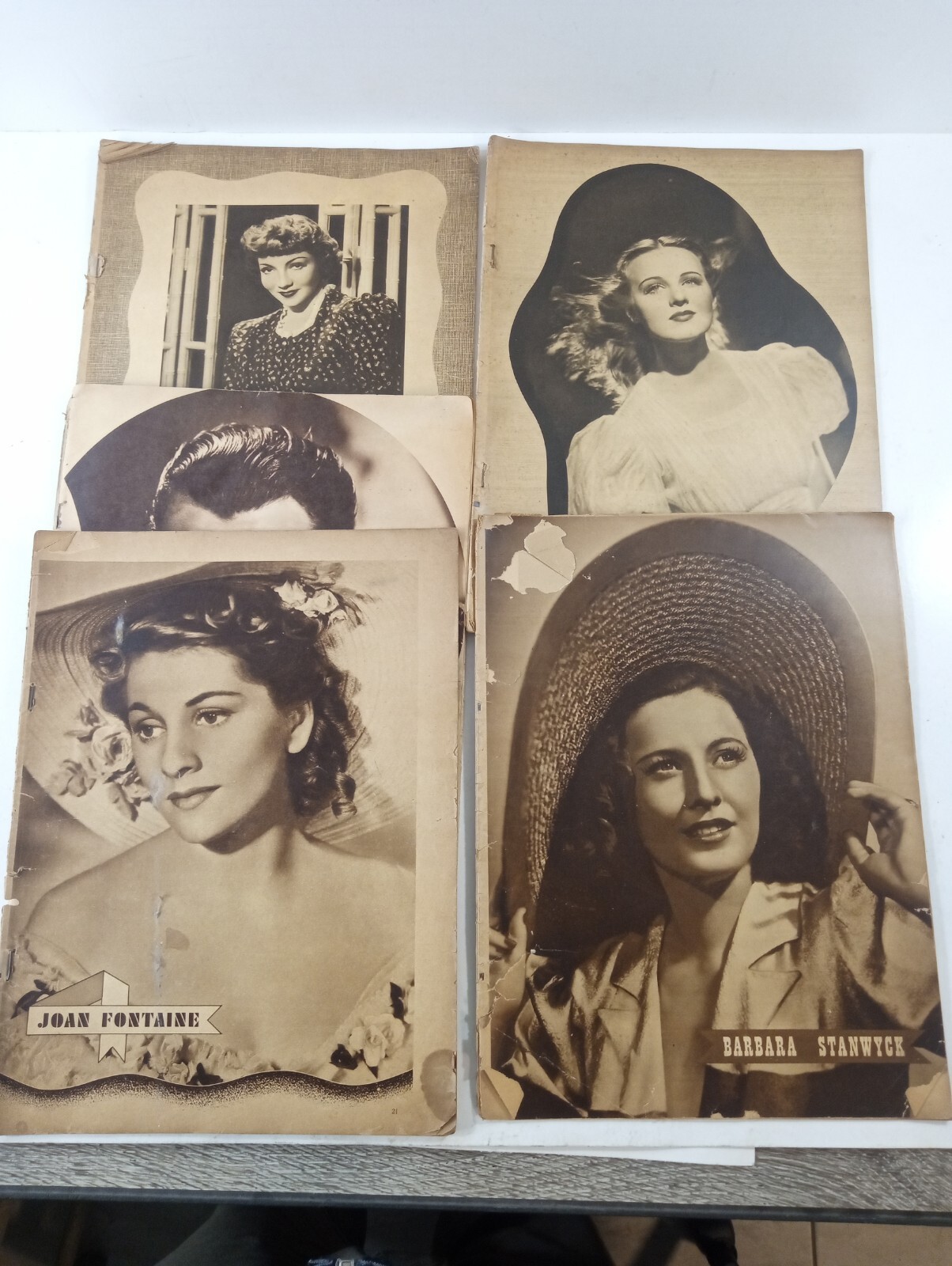 Circa 1940 Modern Screen Movie Magazine Lot -Hollywood Stars Photos No Covers