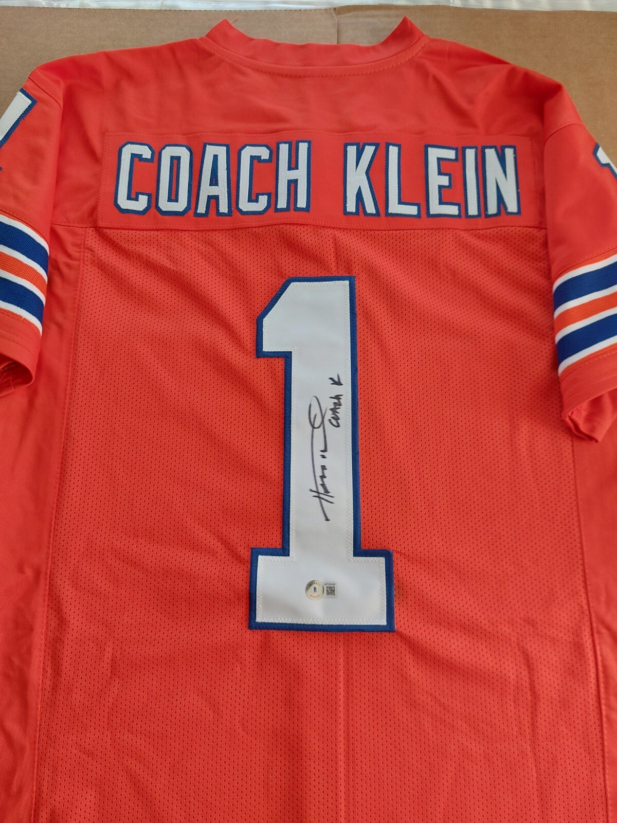 Coach Klein Henry Winkler Signed Jersey The Waterboy Movie Mud Dogs w A. Sandler