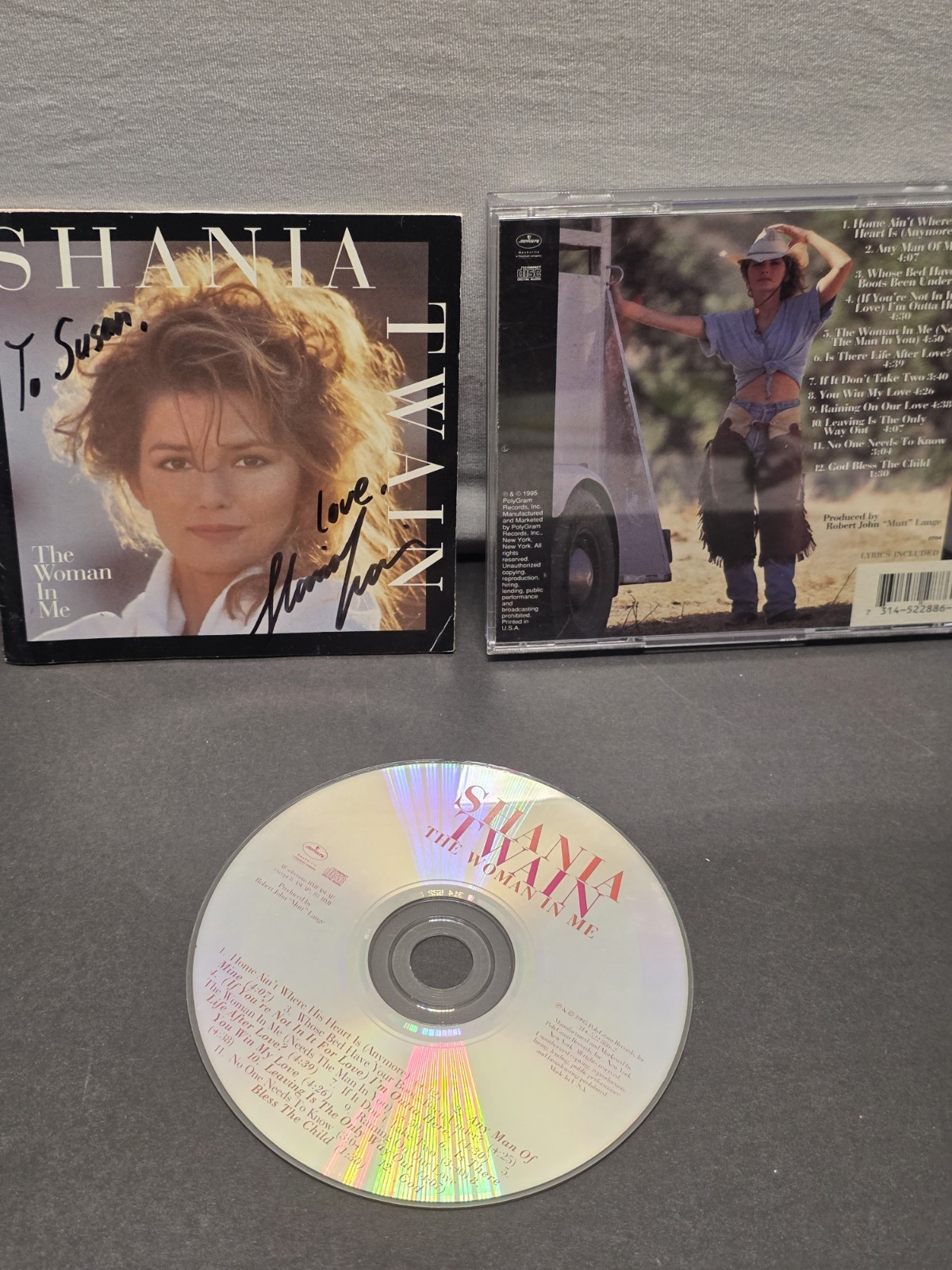 Shania Twain The Woman In Me CD Booklet Signed Autograph To Susan No COA