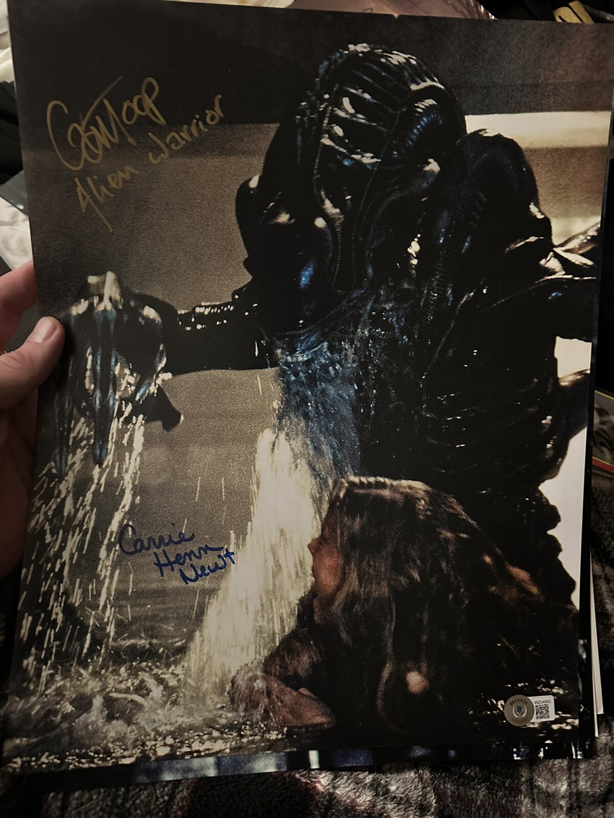 Beckett certified 11×14 photo Aliens Alien Carl Toop Carrie Henn
