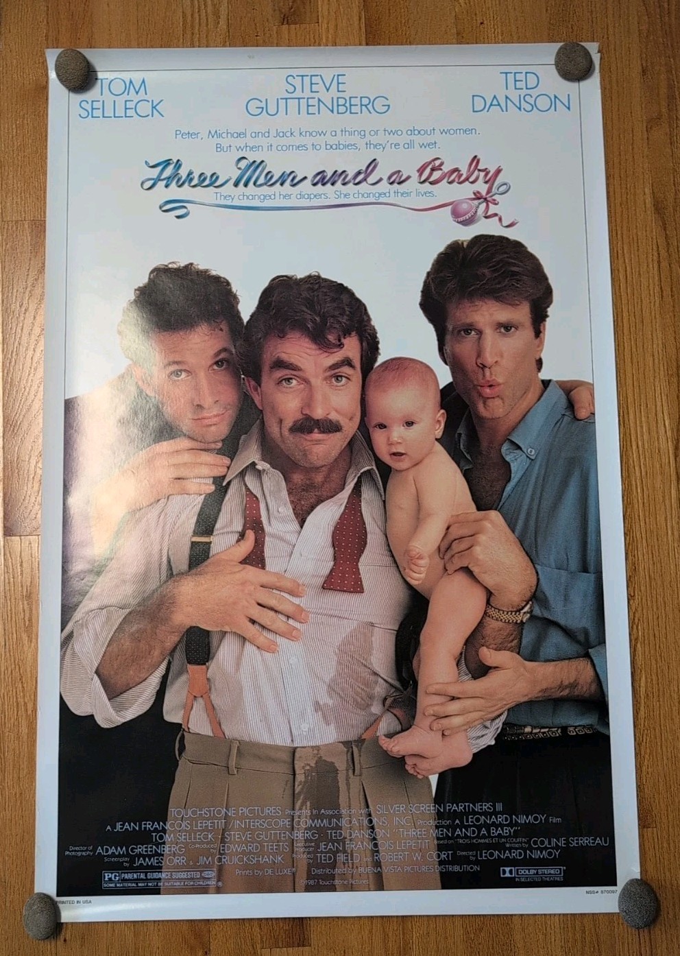 THREE MEN AND A BABY – 27″x41″ Orignal Movie Poster One Sheet Rolled Tom Selleck