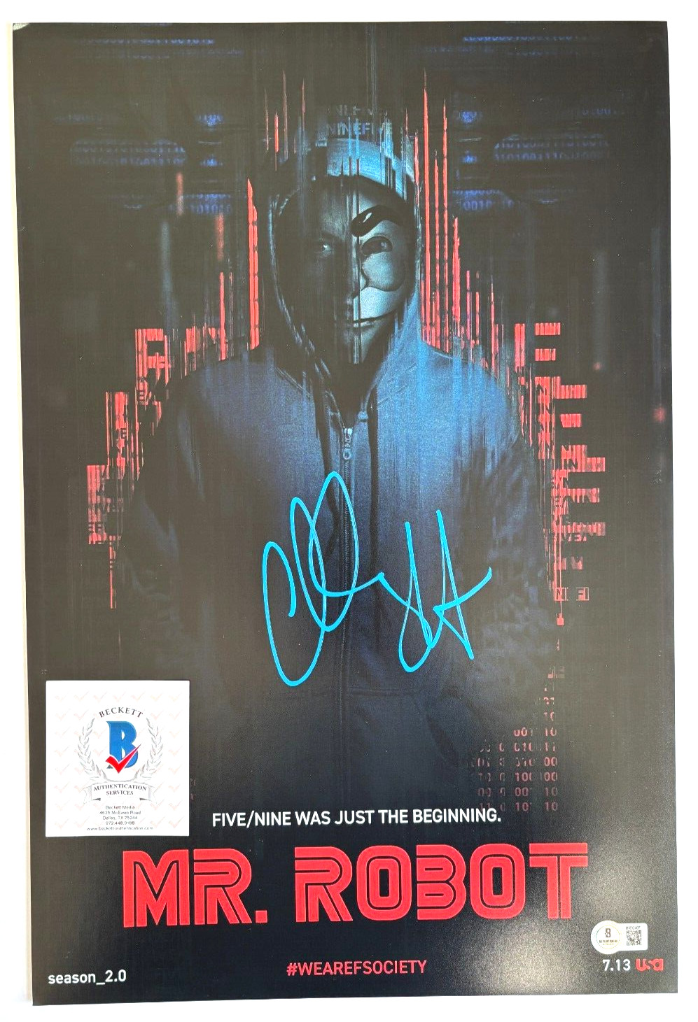CHRISTIAN SLATER SIGNED MR ROBOT 12X18 MOVIE POSTER PHOTO TRUE ROMANCE ACTOR BAS