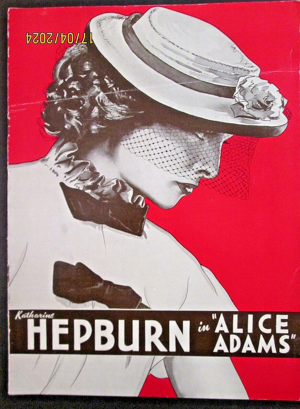 KATHARINE HEPBURN (ALICE ADAMS) ORIGINAL 1935 RARE MOVIE PROGRAM