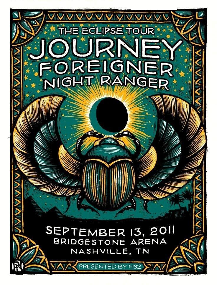 2011 NIGHT RANGER CONCERT POSTER WALL ART PRINT NASHVILLE TENNESSEE SIZE 11X17in