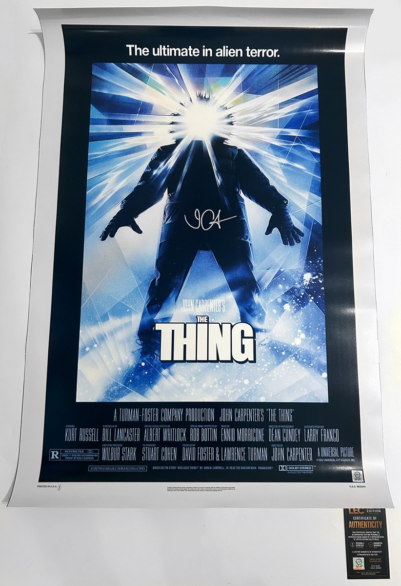 JOHN CARPENTER Signed The Thing Movie Poster 27X40 – with COA & PICTURE