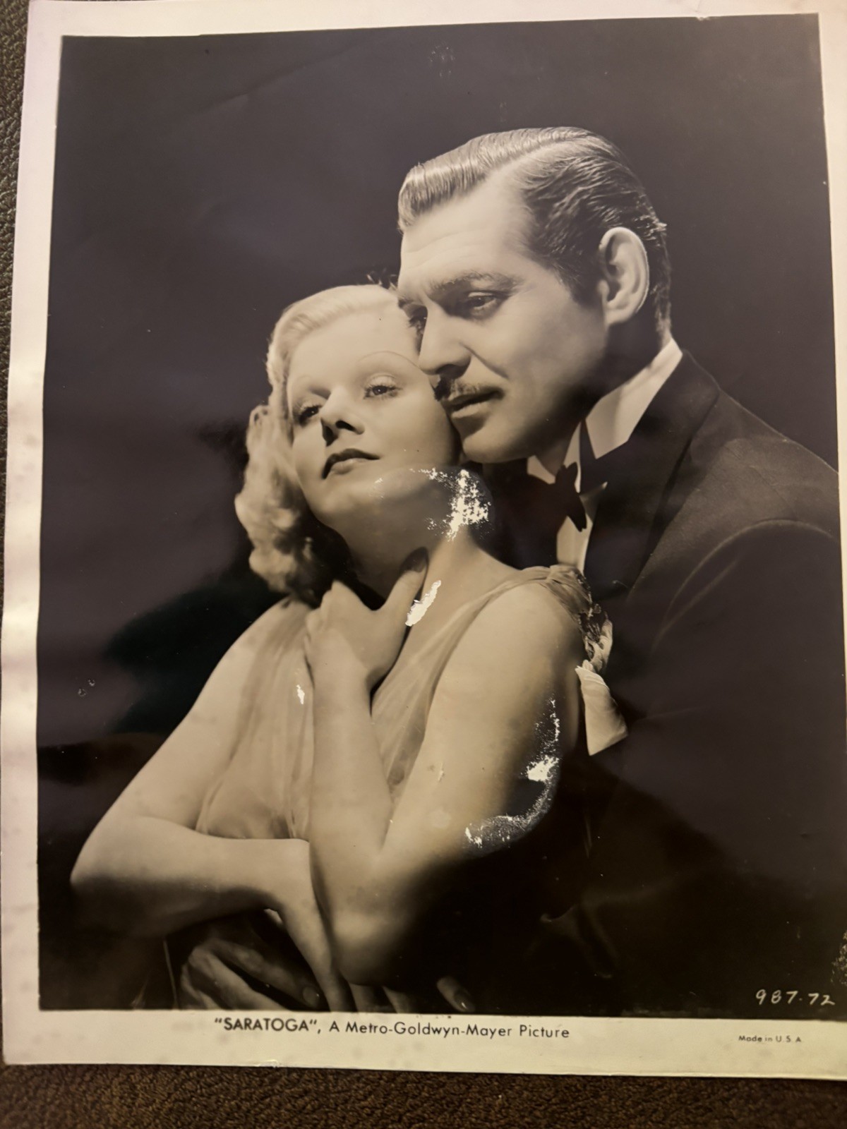 Jean Harlow Clark Gable original Sepia 8X10 photo from “Saratoga”