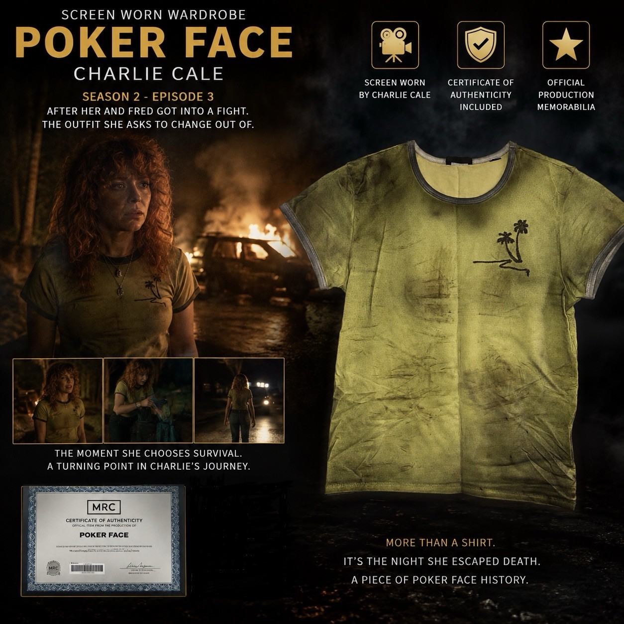Poker Face Charlie Cale Natasha Lyonne 2pc Screen Worn Wardrobe S2 E3 w/COA