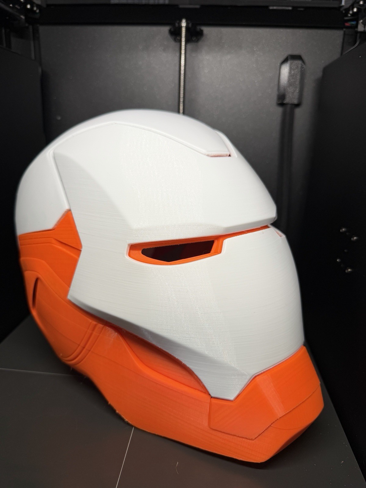 3D Printed Iron Man Helmet Raw PLA Kit 3‑Piece Fits 24” Head AS‑IS