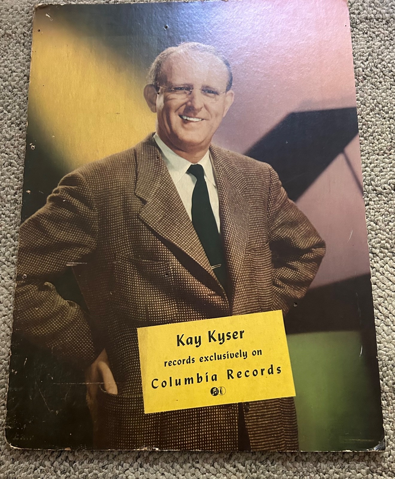 COLUMBIA RECORDS STORE DISPLAY SIGN KAY KYSER C. 1940S 16 X 22 INCHES