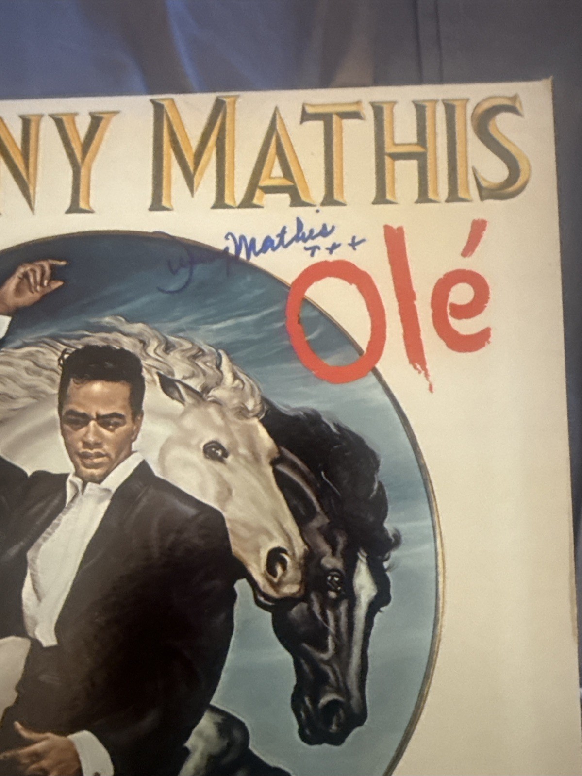 JOHNNY MATHIS SINGER SIGNED AUTOGRAPHED OLE VINYL RECORD JSA Certified