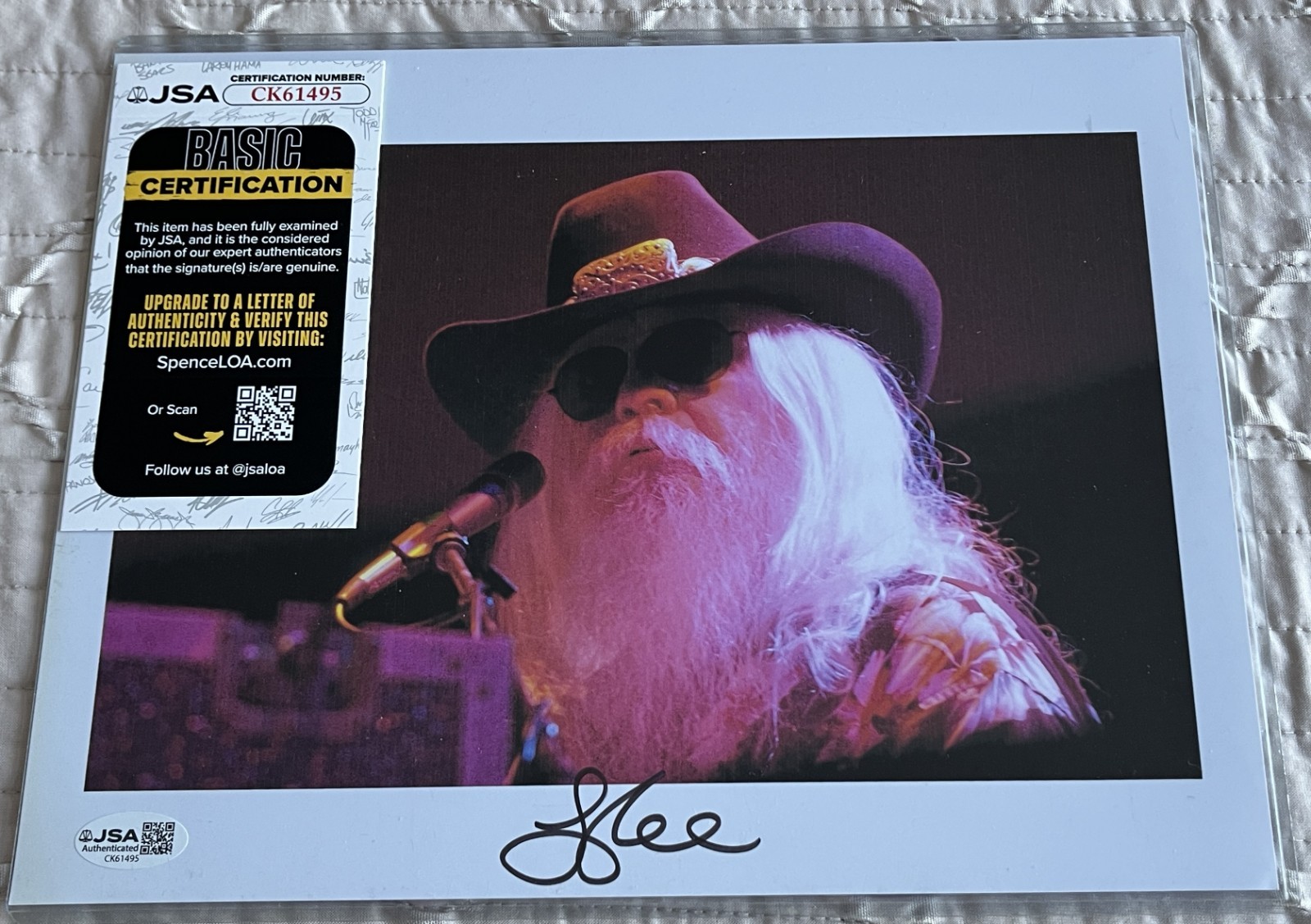 Leon Russell–SIGNED–8×10 Concert Photo–JSA COA–Musician-Rock Legend–HOF!