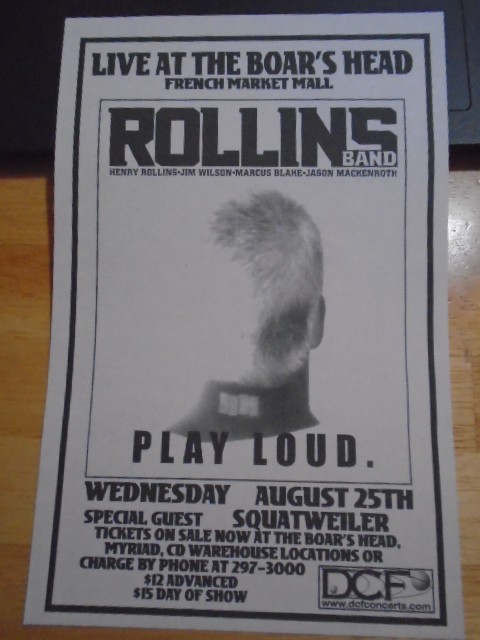 RARE henry Rollins Band Squatweiler 1999 tour CONCERT FLYER black flag punk OKC