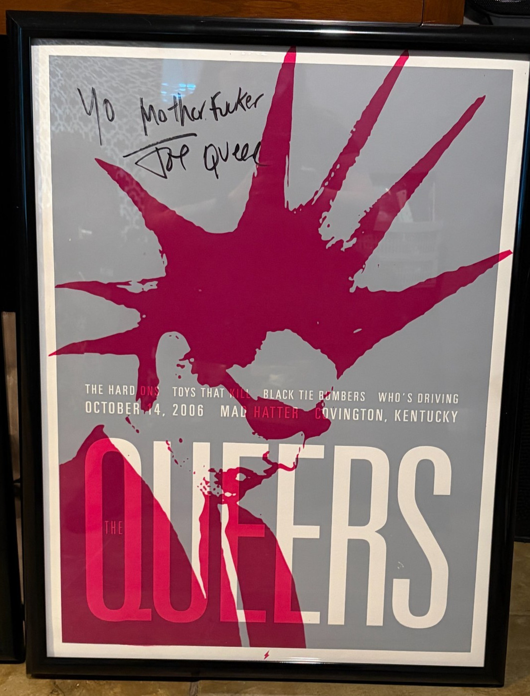 The Queers Poster, 18 x 24 inches, Autographed by Joe Queer, Frame Not Included