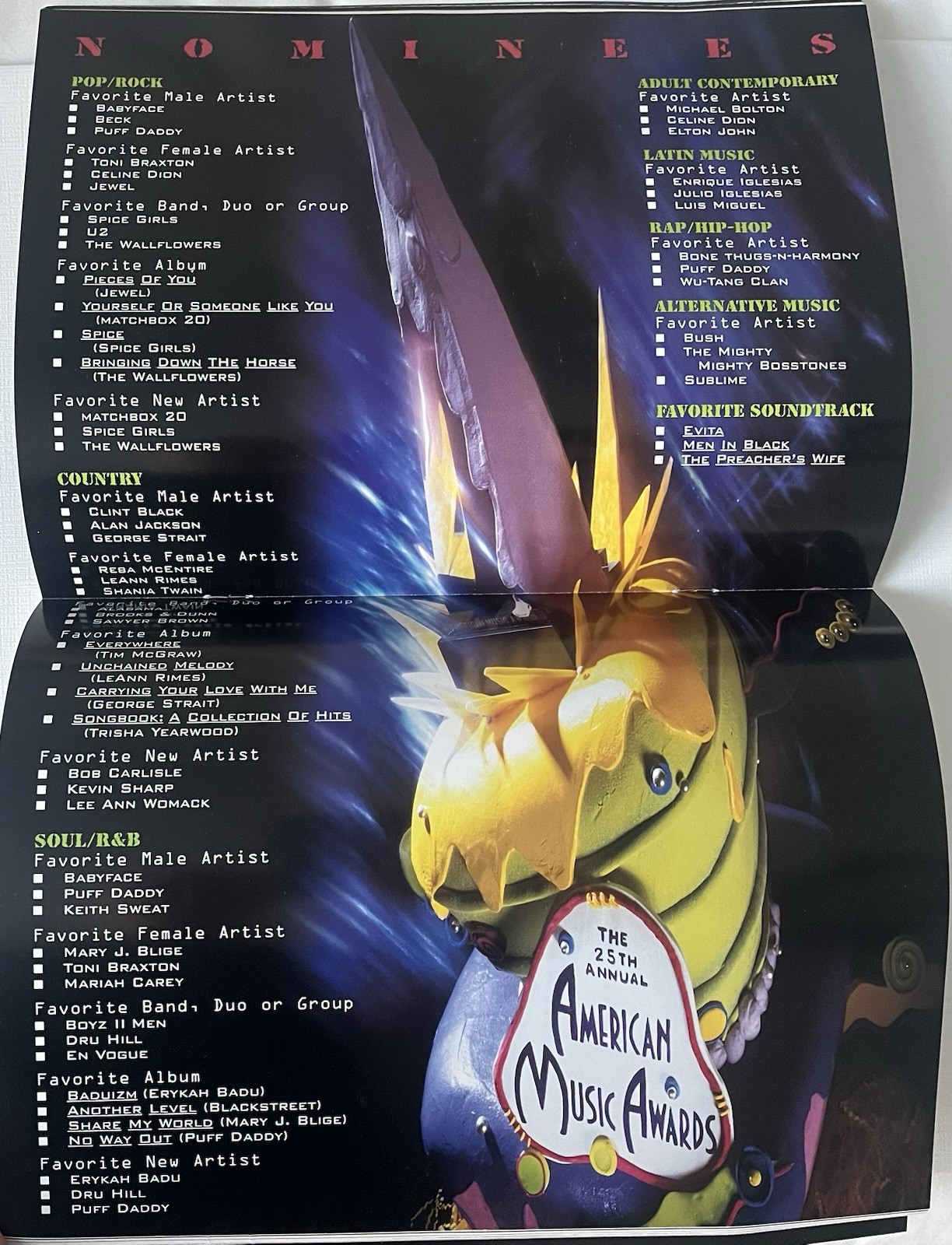 (2) Programs 1998 American Music Awards & People’s Choice Awards – Nice!!