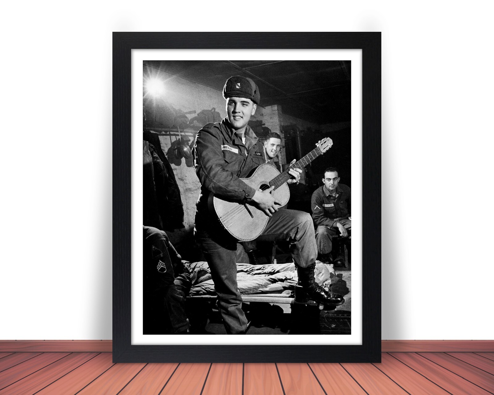 Framed ELVIS PRESLEY Army Photo Picture SINGER ACTOR – 8×10 or 11×14 (W7)