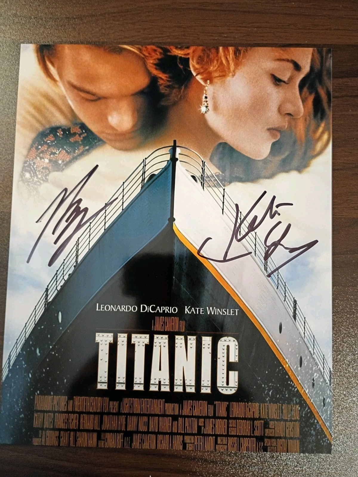 Titanic Leonardo Dicaprio / Kate Winslet Signed 8×10 COA W/ Matching Sticker