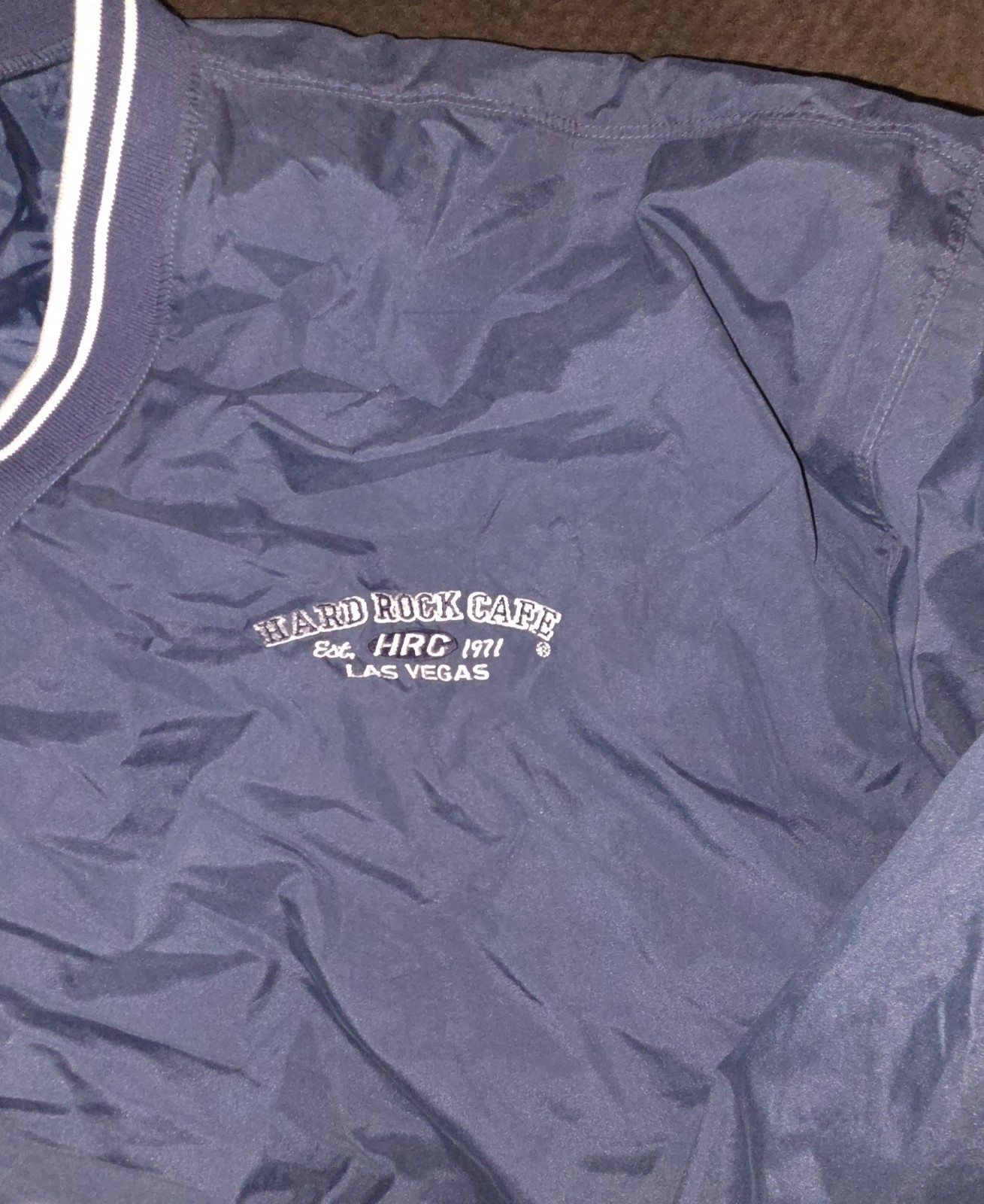 Hard Rock Cafe Wind Breaker Pullover Navy Blue Las Vegas 2xl