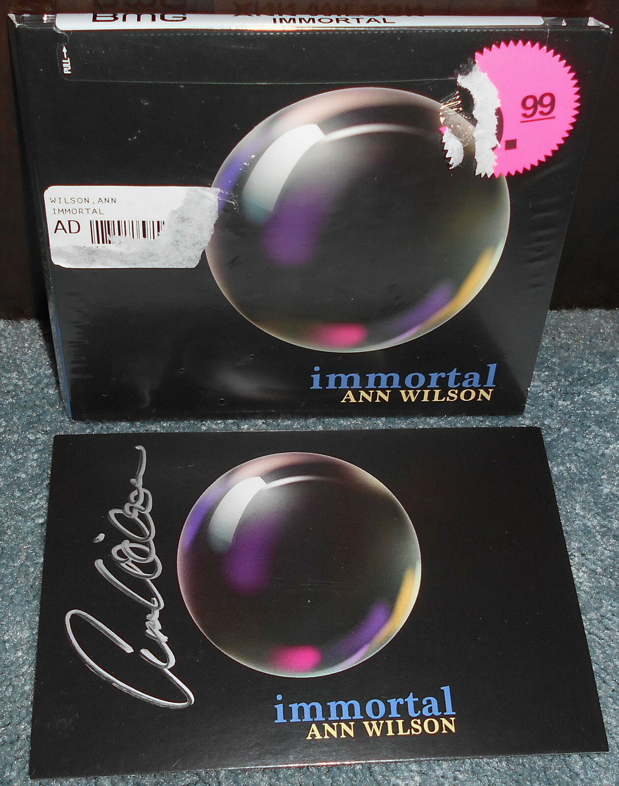 HAND-SIGNED Ann Wilson Heart Immortal CD Promo Postcard Post Card Autographed