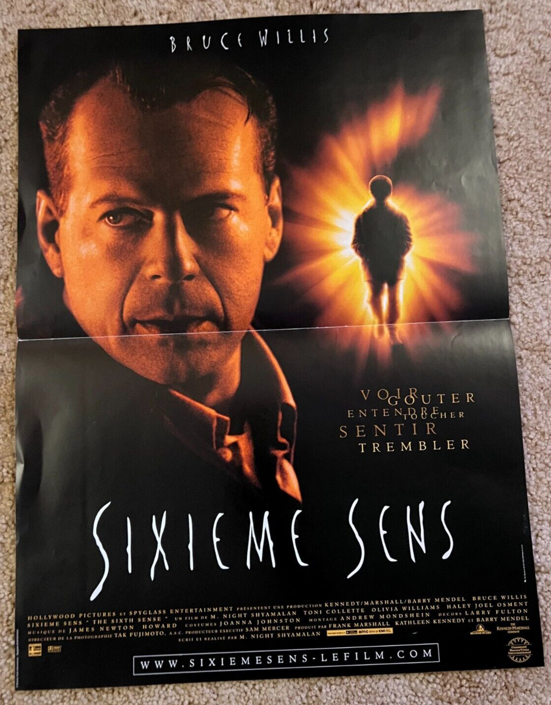 THE SIXTH SENSE 1999 FRENC MOVIE POSTER 15.5×21.5 BRUCE WILLIS HALEY JOEL OSMENT